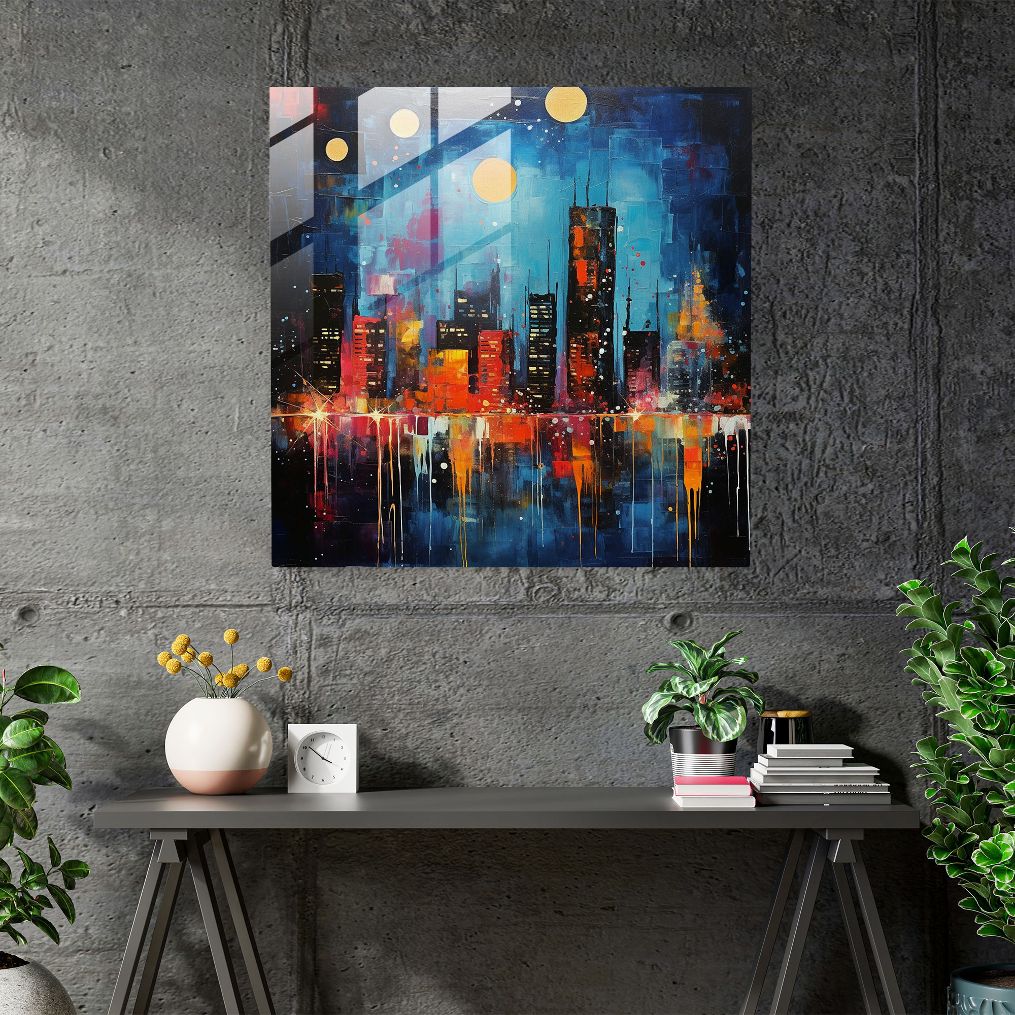 Mercedes Glasbild - Mercedes moderne Kunst Eleganz abstrakte Malerei