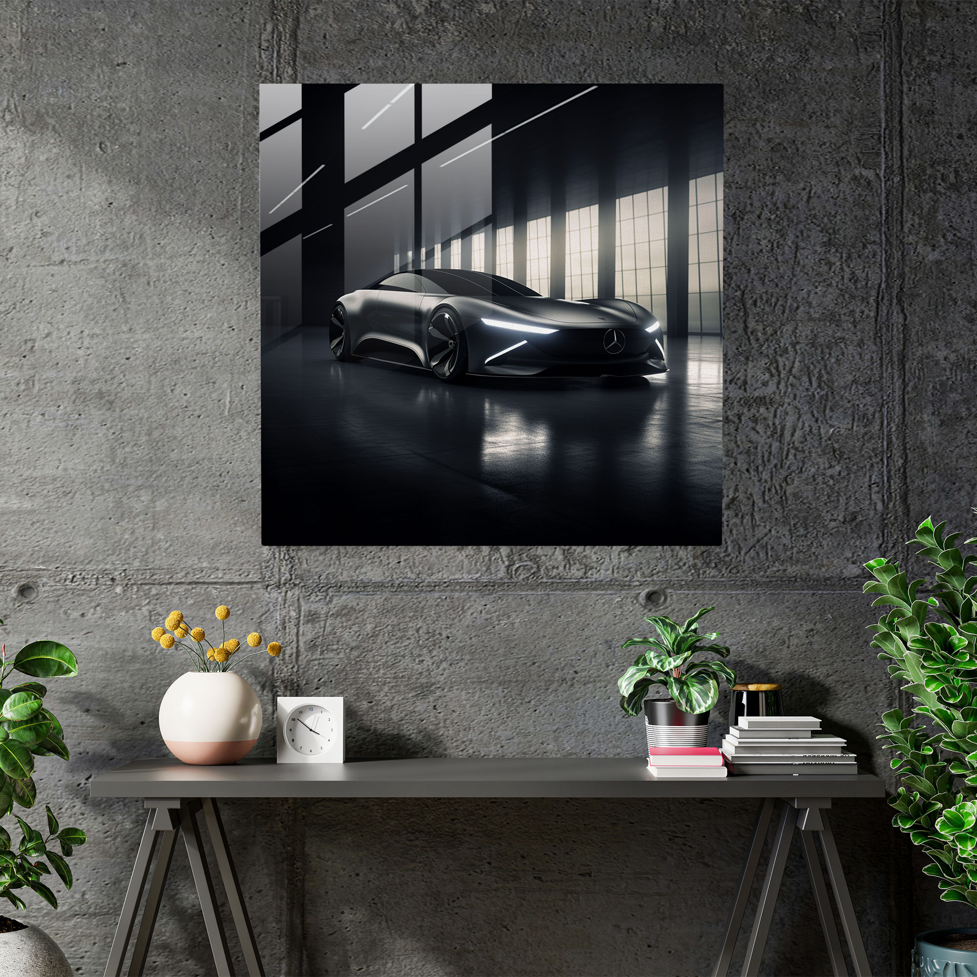 Mercedes Glass Print - Mercedes, Mercedes, Home Decoration, Modern Art