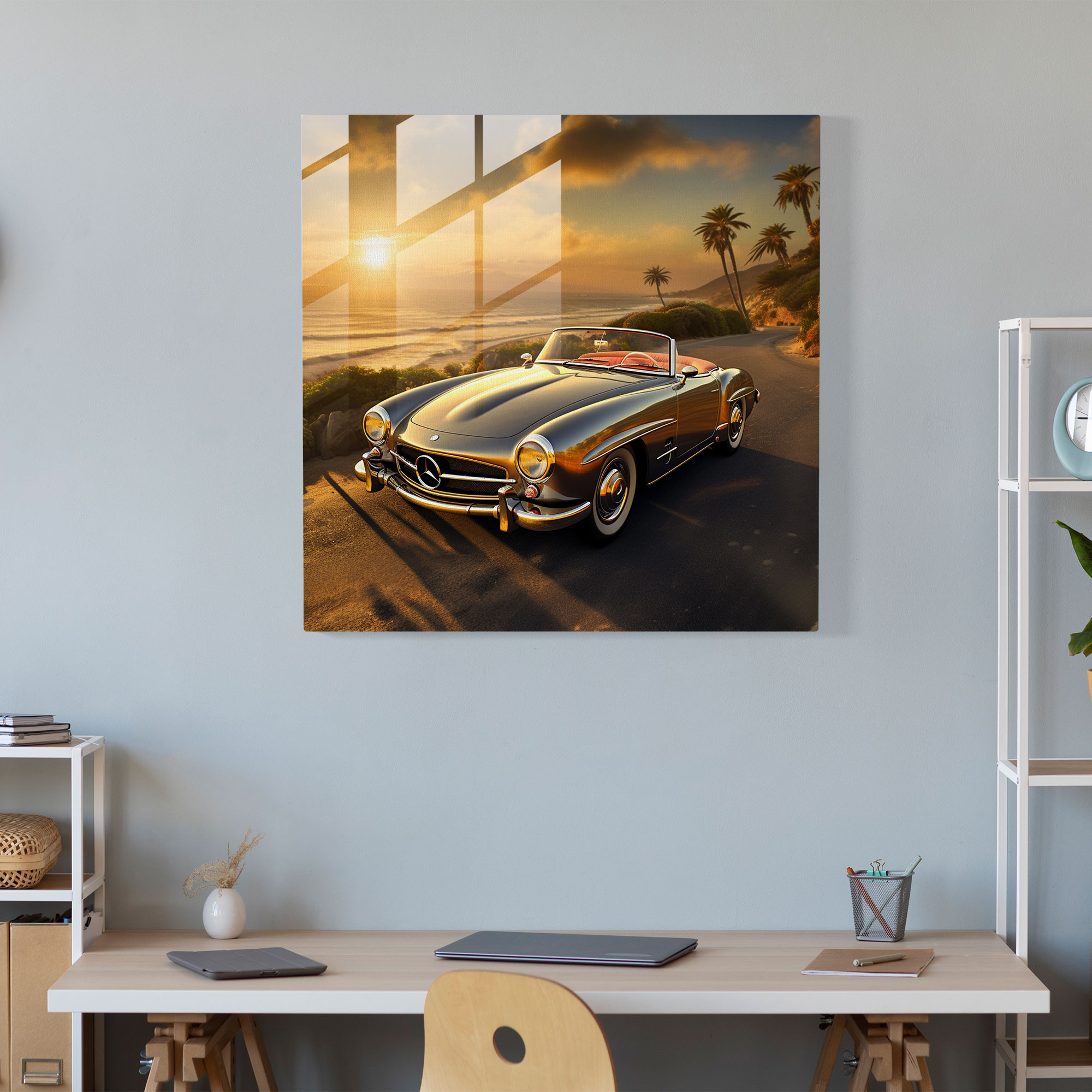 Mercedes Glass Print - Mercedes, Glass Print, Modern Art, Sports Car