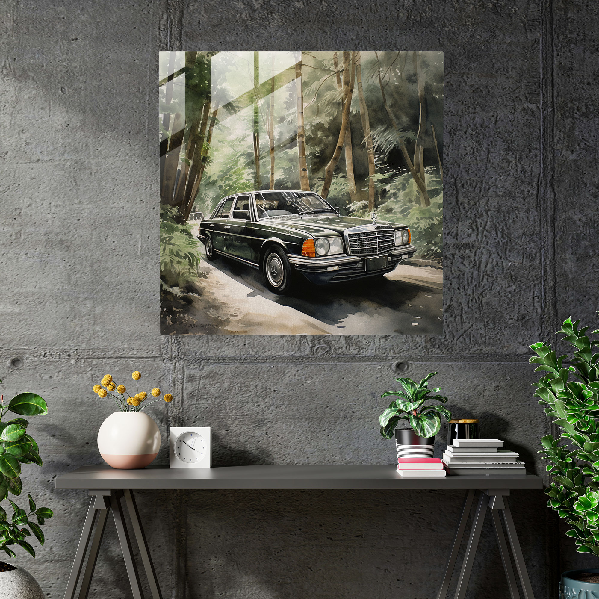 Mercedes Glass Print - Mercedes, Glass Print, Modern Art, Wall Decoration