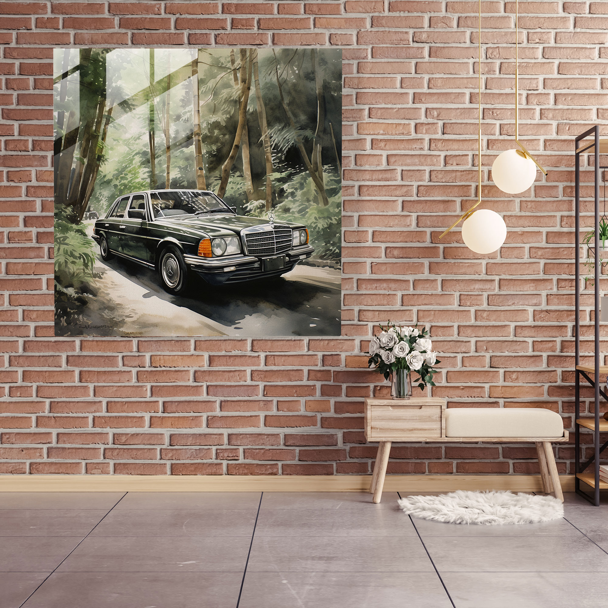 Mercedes Glass Print - Mercedes, Glass Print, Modern Art, Wall Decoration