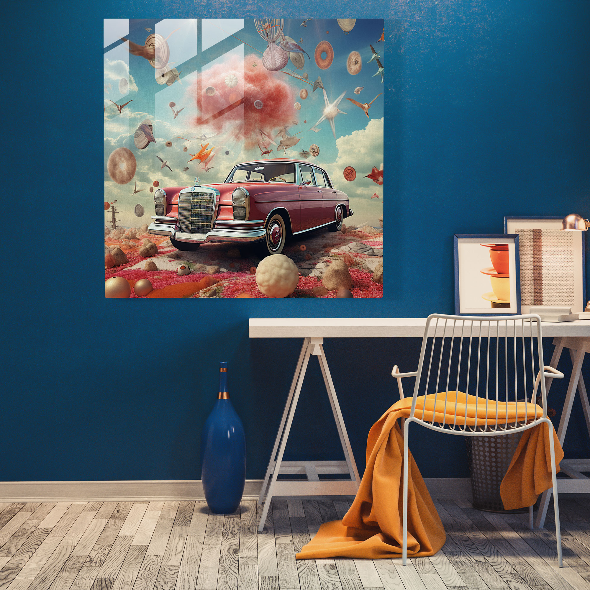 Mercedes Glass Print - Mercedes, Home Decoration, Fantasy, Glass Wall Art