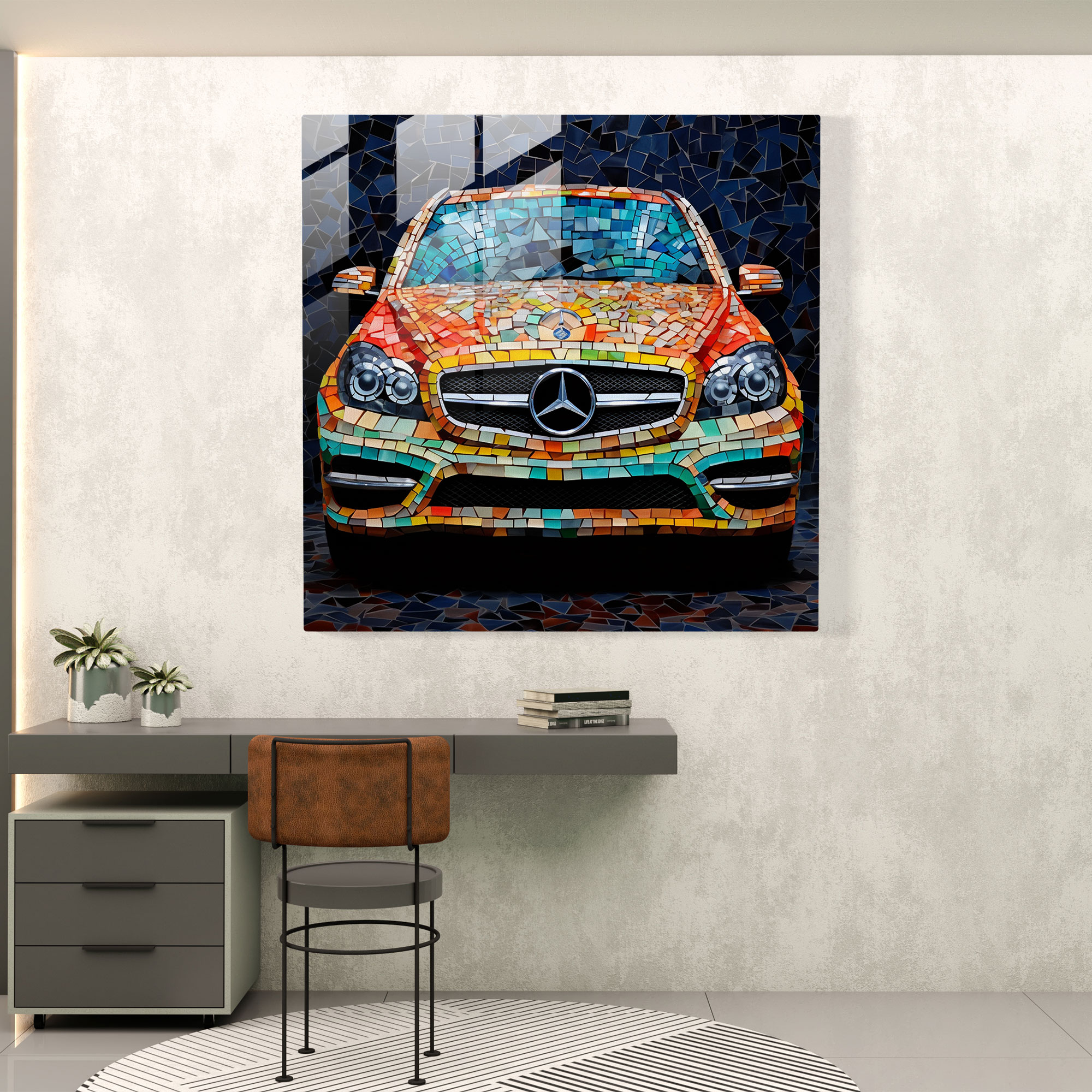 Mercedes Glass Print - Mercedes, Glass Art, Glass Print, Home Decoration