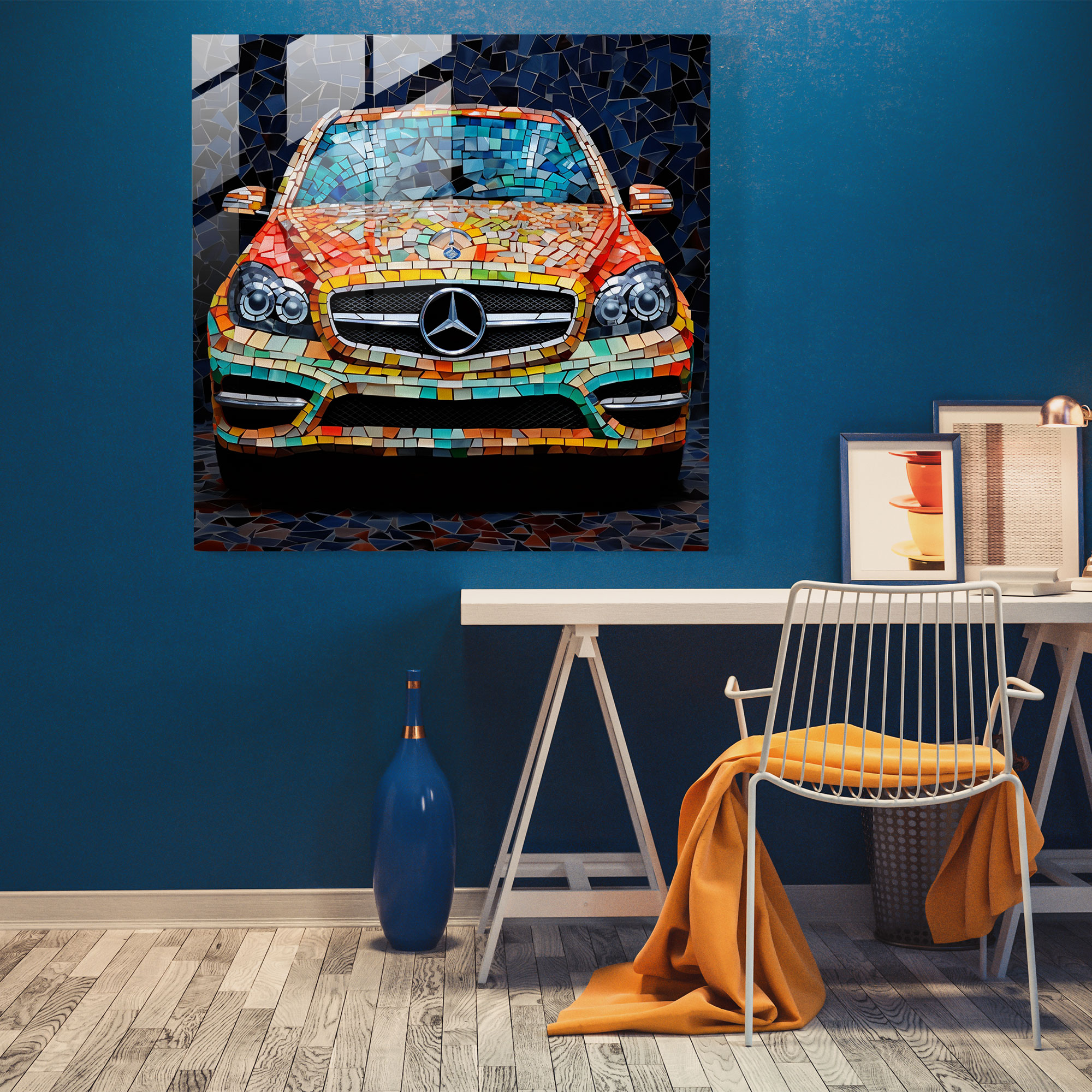 Mercedes Glass Print - Mercedes, Glass Art, Glass Print, Home Decoration