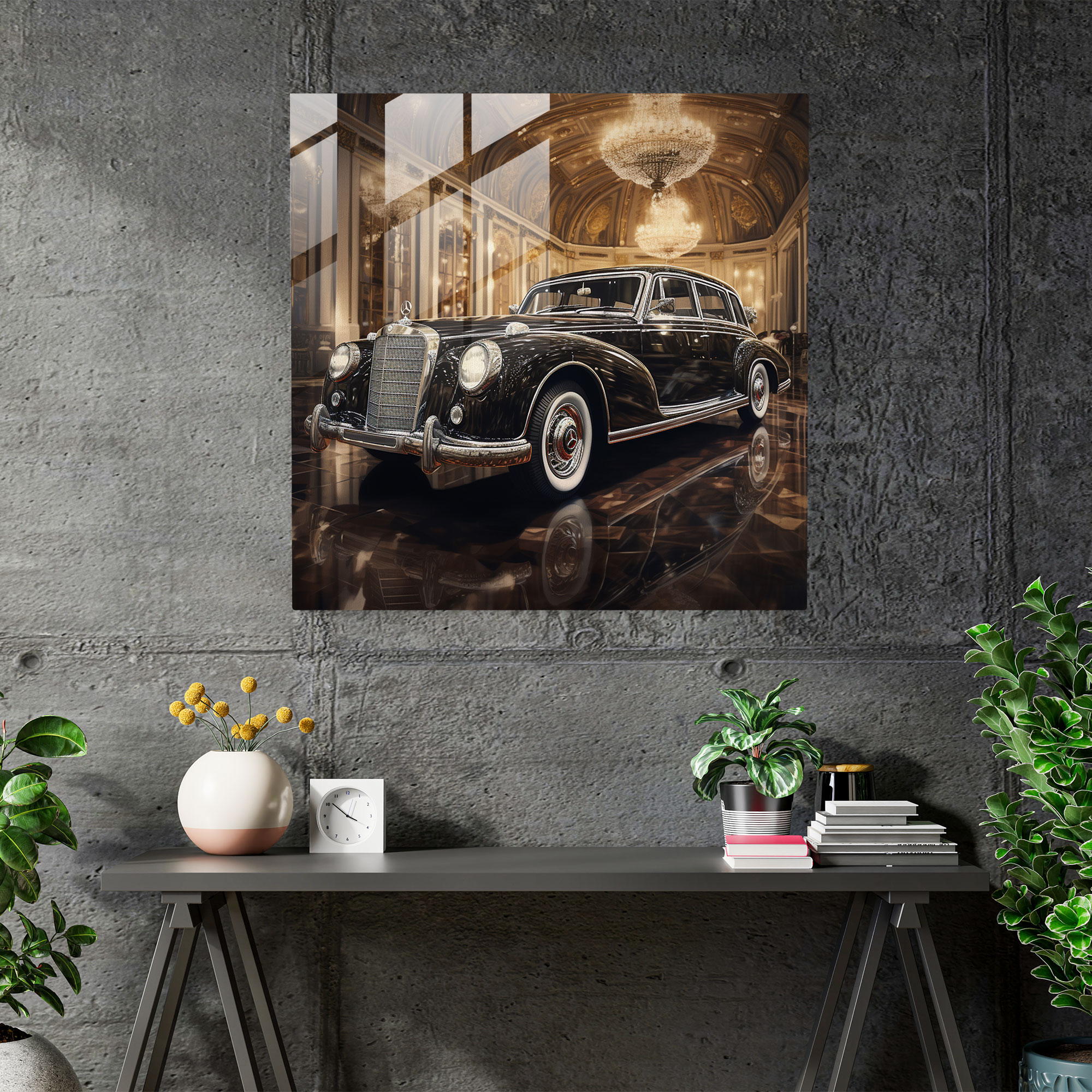 Luxury Mercedes Glass Print - Opulent Wall Art - Mercedes, Home Decoration, Glamorous, Modern Art