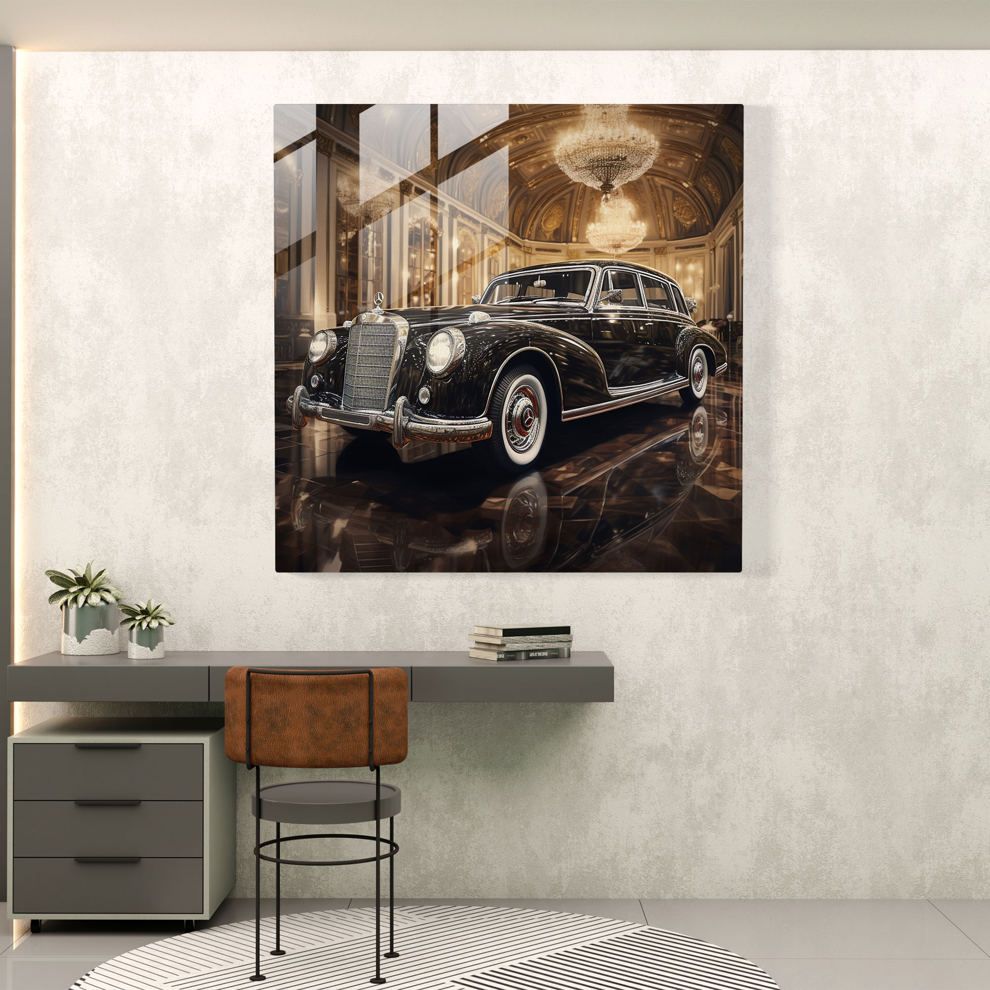 Luxury Mercedes Glass Print - Opulent Wall Art - Mercedes, Home Decoration, Glamorous, Modern Art