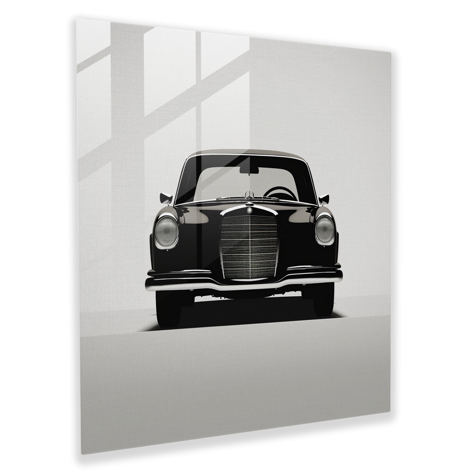 Sleek Silhouette - Glass Wall Art - Mercedes, Modern Art, Glass Print, Home Decoration