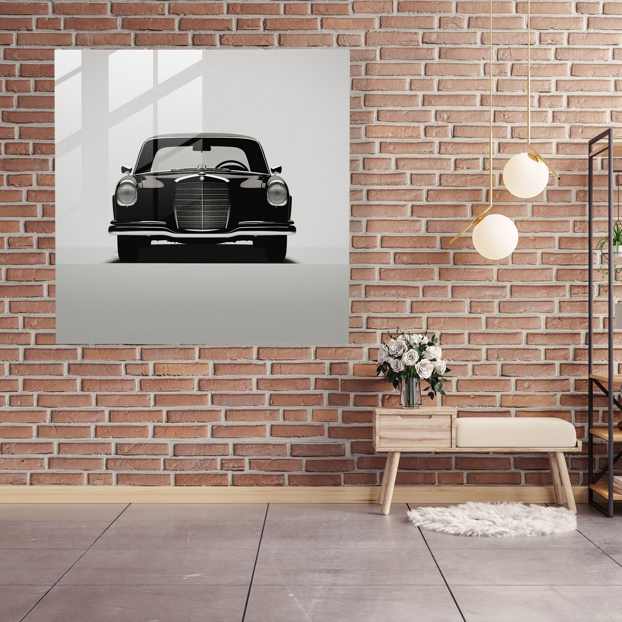Sleek Silhouette - Glass Wall Art - Mercedes, Modern Art, Glass Print, Home Decoration