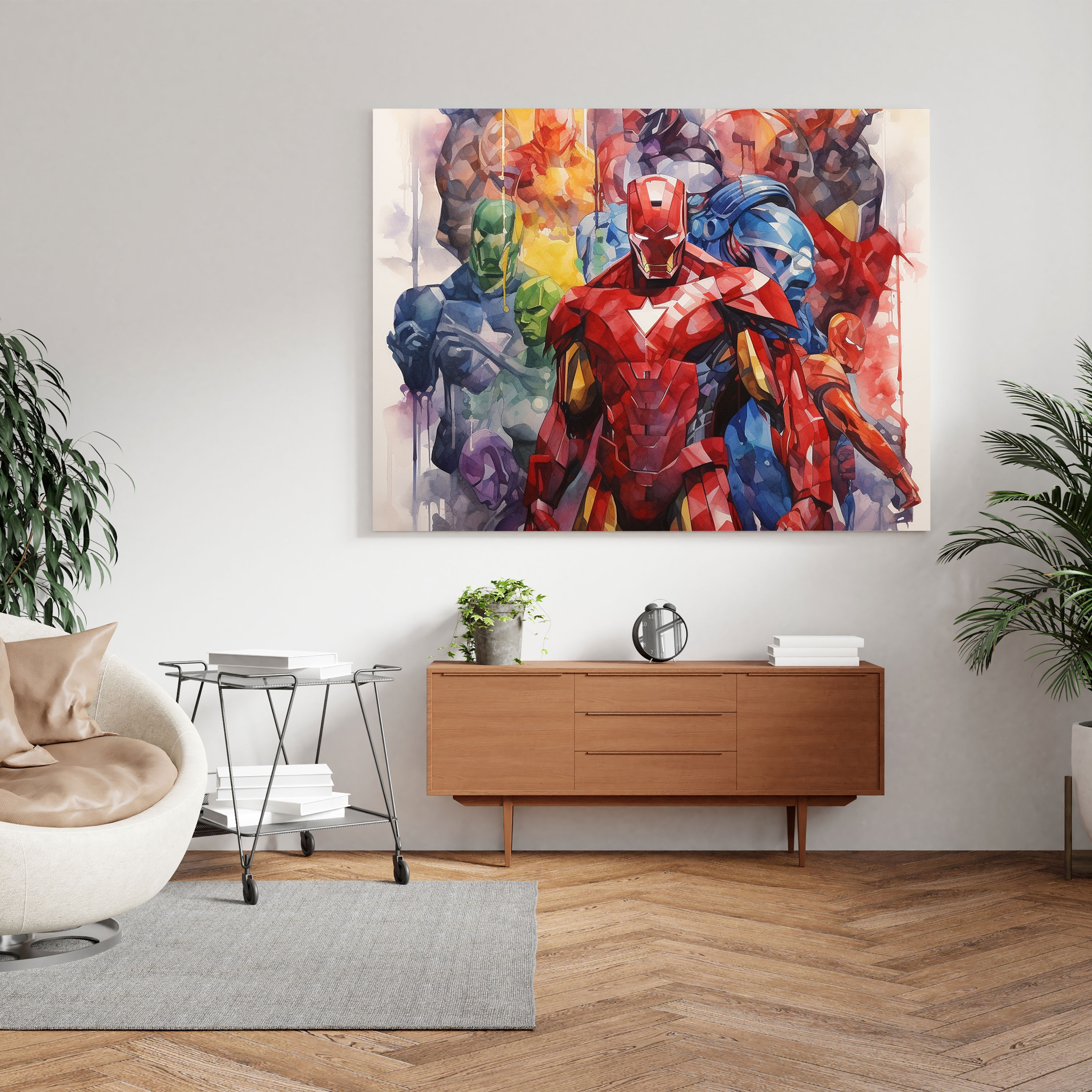 Marvel Soyut Suluboya Duvar Sanatı - Kanvas Tablo