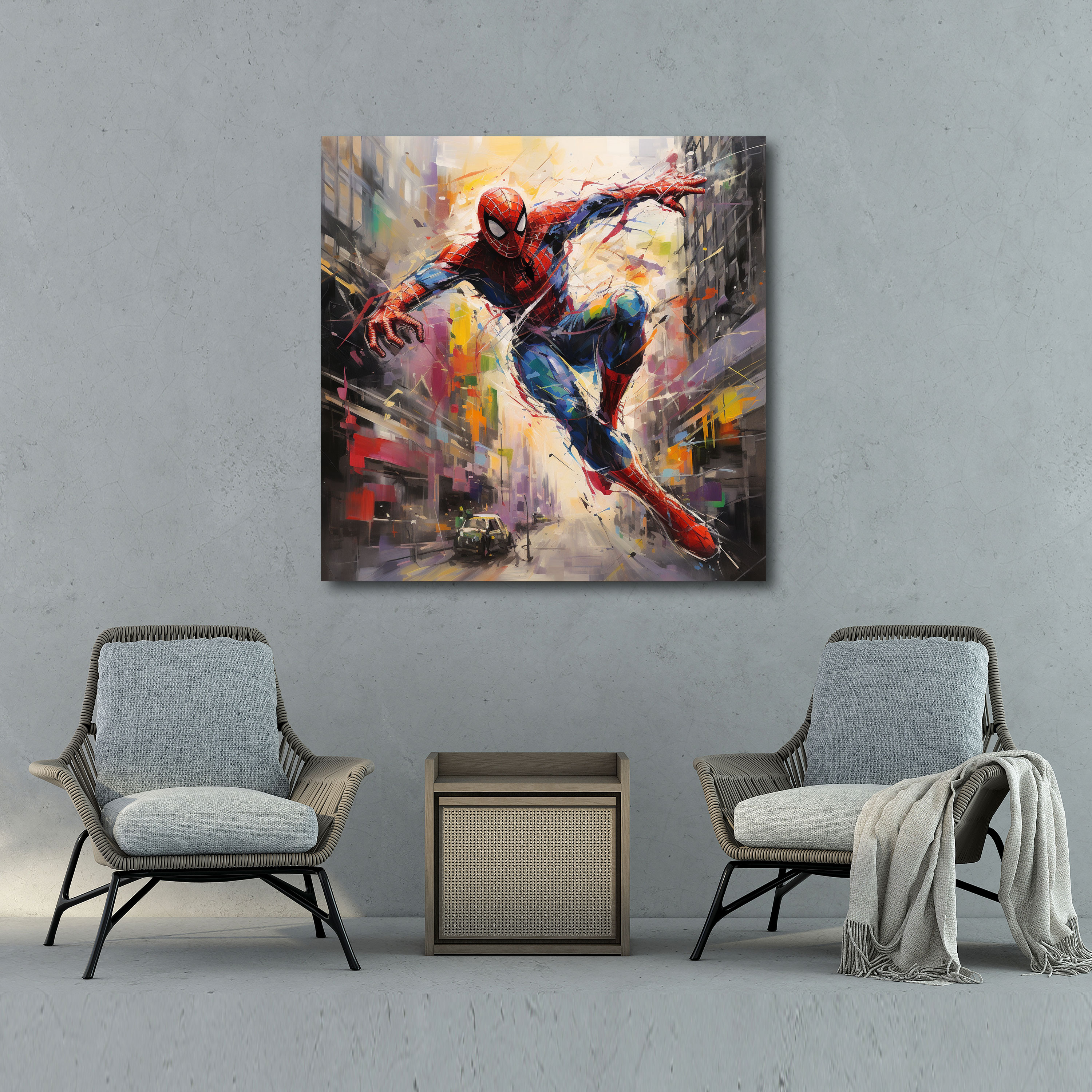 Marvel Graffiti Street Art Canvas Print - Marvel, Spider-Man, Wall Art, Canvas Wall Art