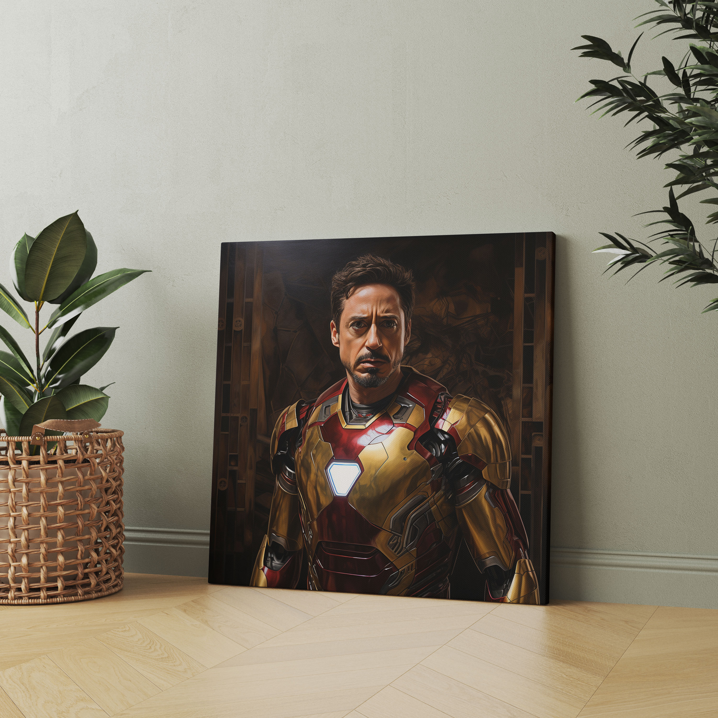 Marvel Gerçekçi Yağlı Boya Kanvas Tablo Baskı - Iron Man Temalı Marvel Gerçekçi Yağlı Boya