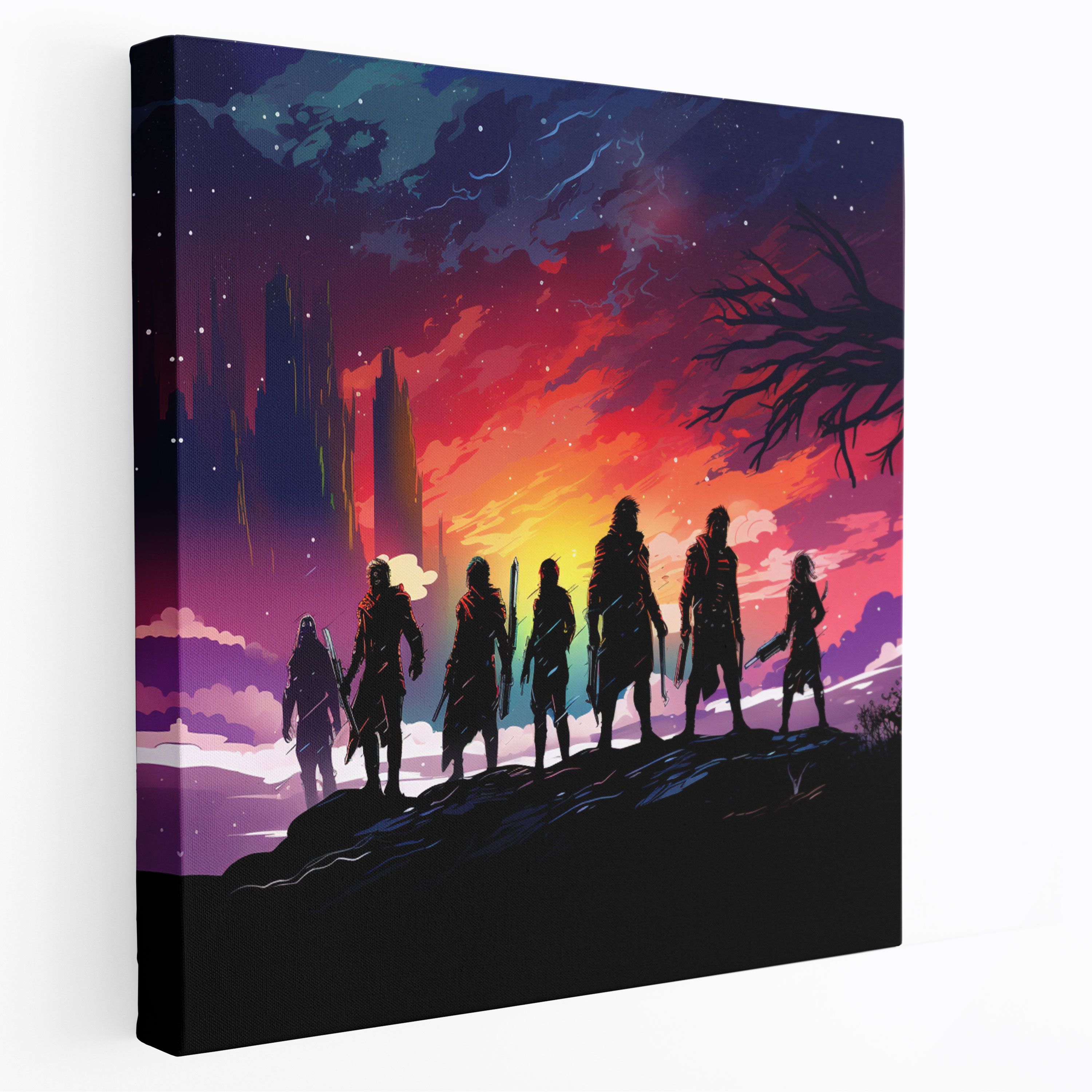 Marvel Guardians Of The Galaxy Silhouette Canvas Print - Marvel, Home Decoration, Marvel, Silhouette