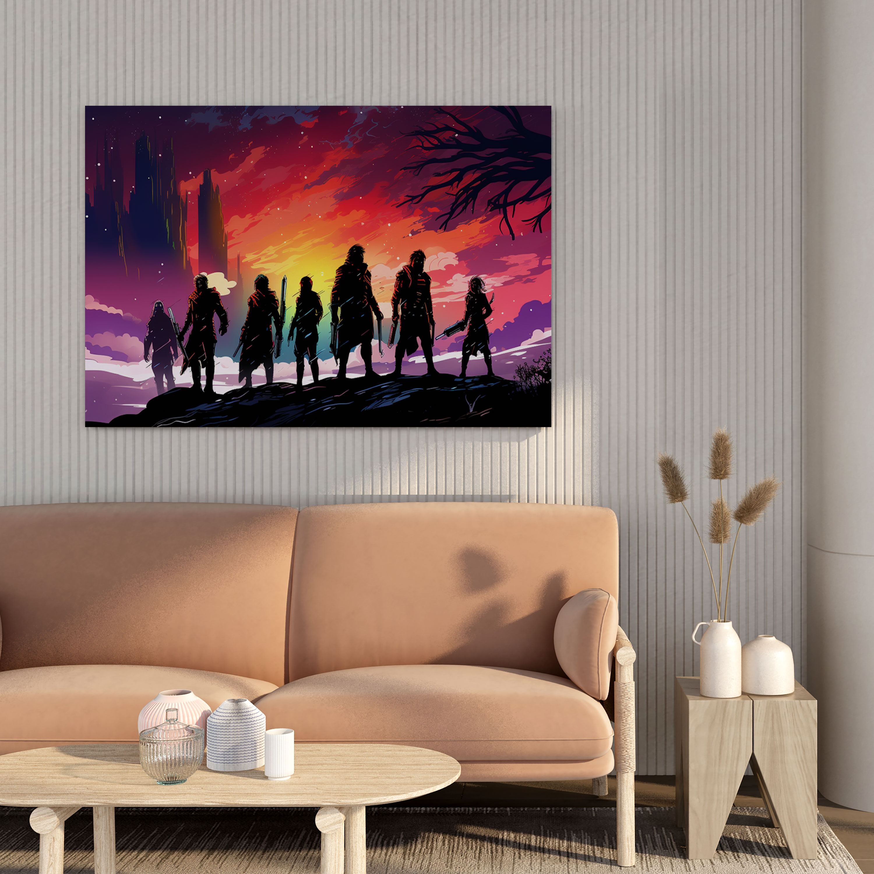 Marvel Guardians Of The Galaxy Silhouette Canvas Print - Marvel, Home Decoration, Marvel, Silhouette