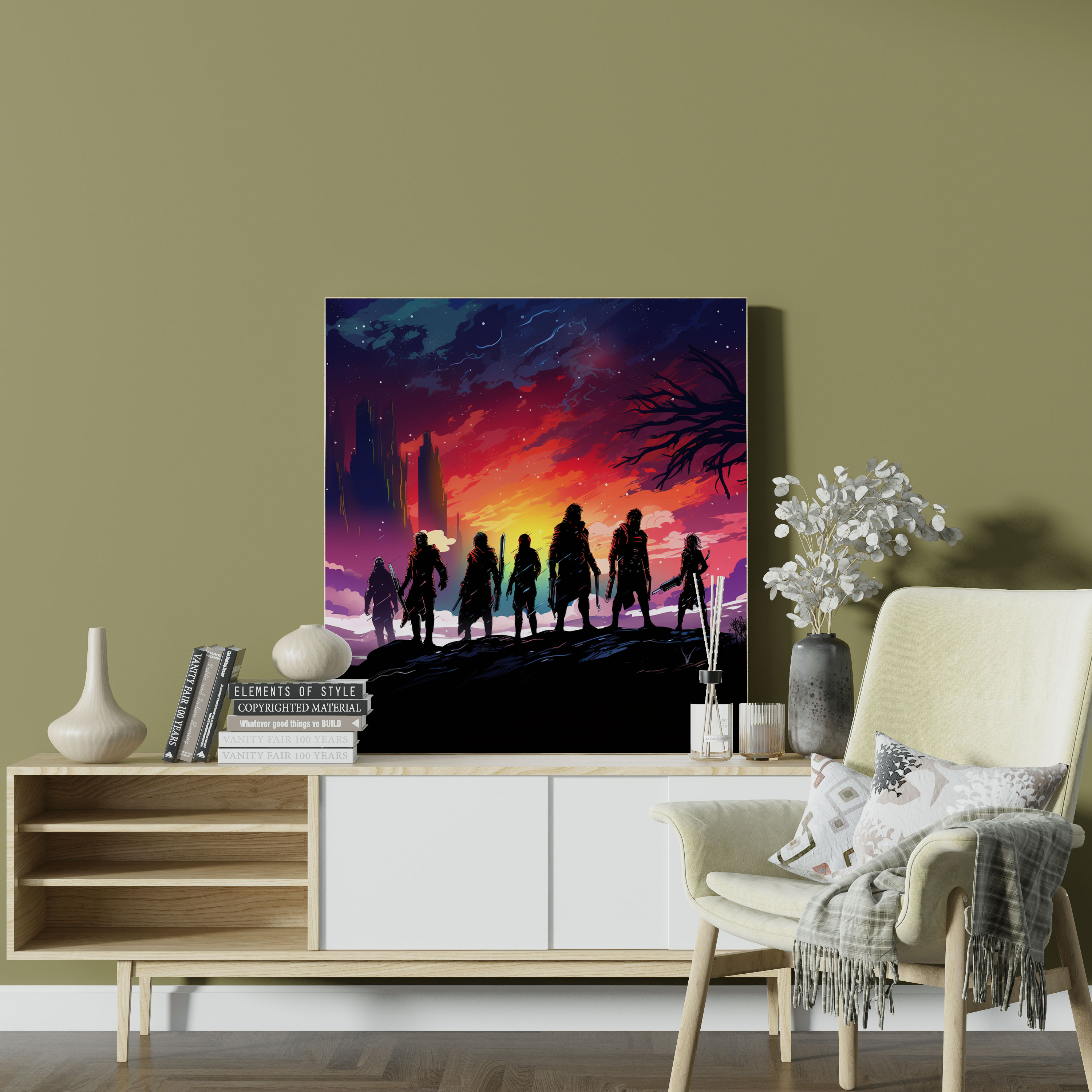 Marvel Guardians Of The Galaxy Silhouette Canvas Print - Marvel, Home Decoration, Marvel, Silhouette