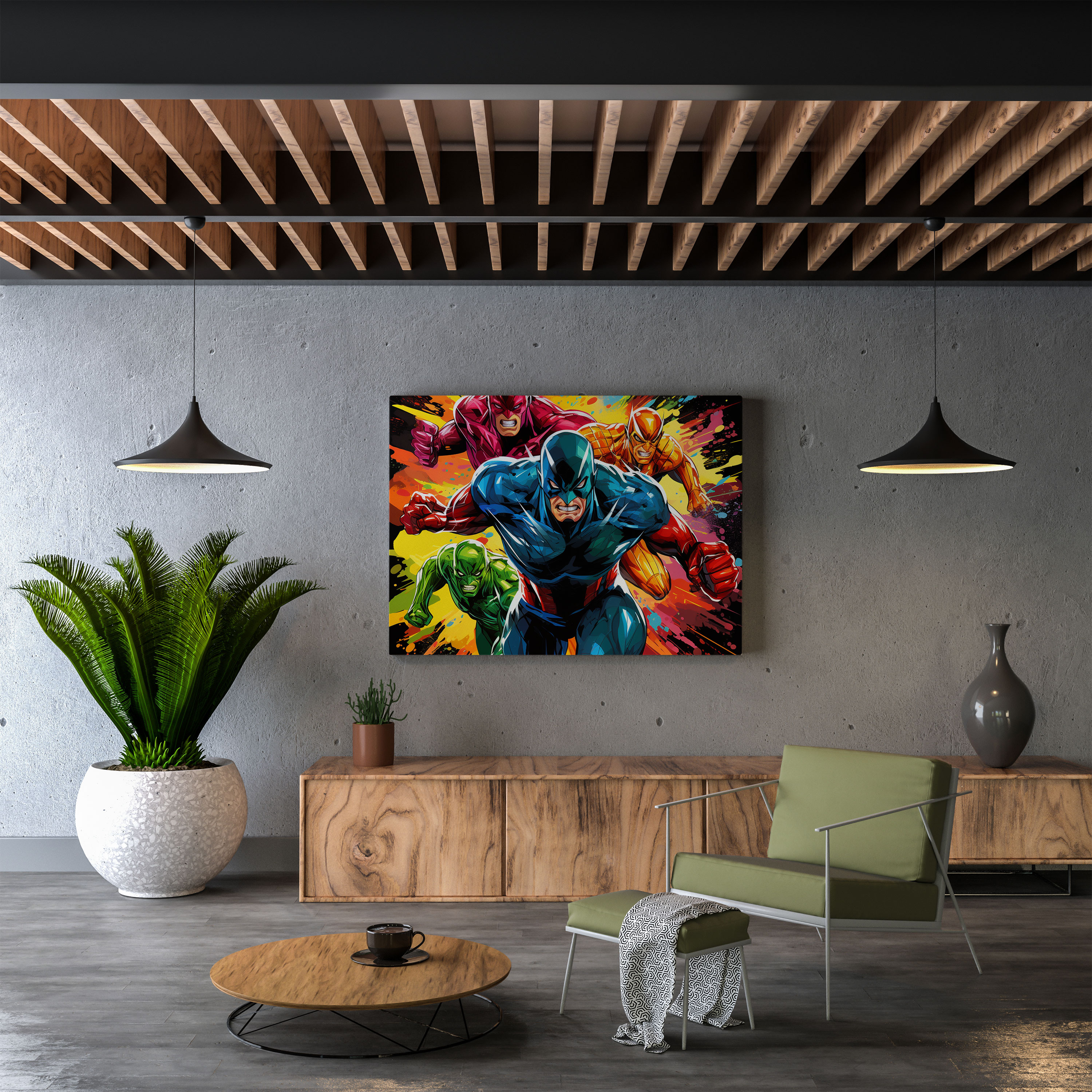Marvel Canvas Print - Comic Book Pop Art - Marvel, Wall Decoration, Marvel, Dynamic Energy