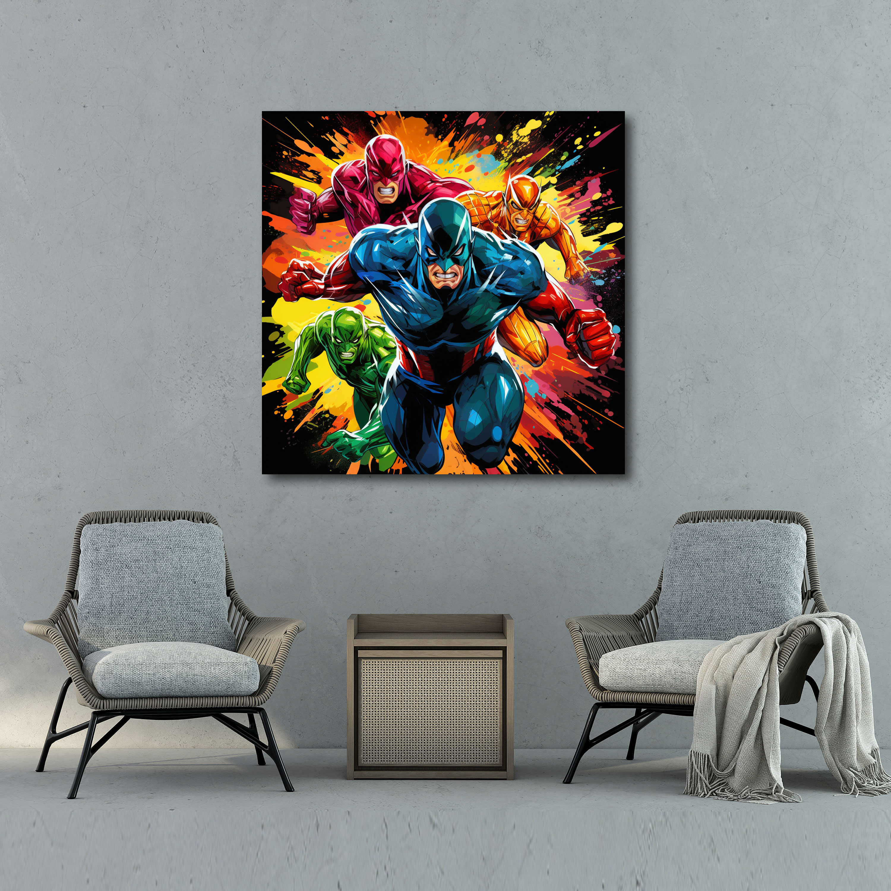 Marvel Canvas Print - Comic Book Pop Art - Marvel, Wall Decoration, Marvel, Dynamic Energy