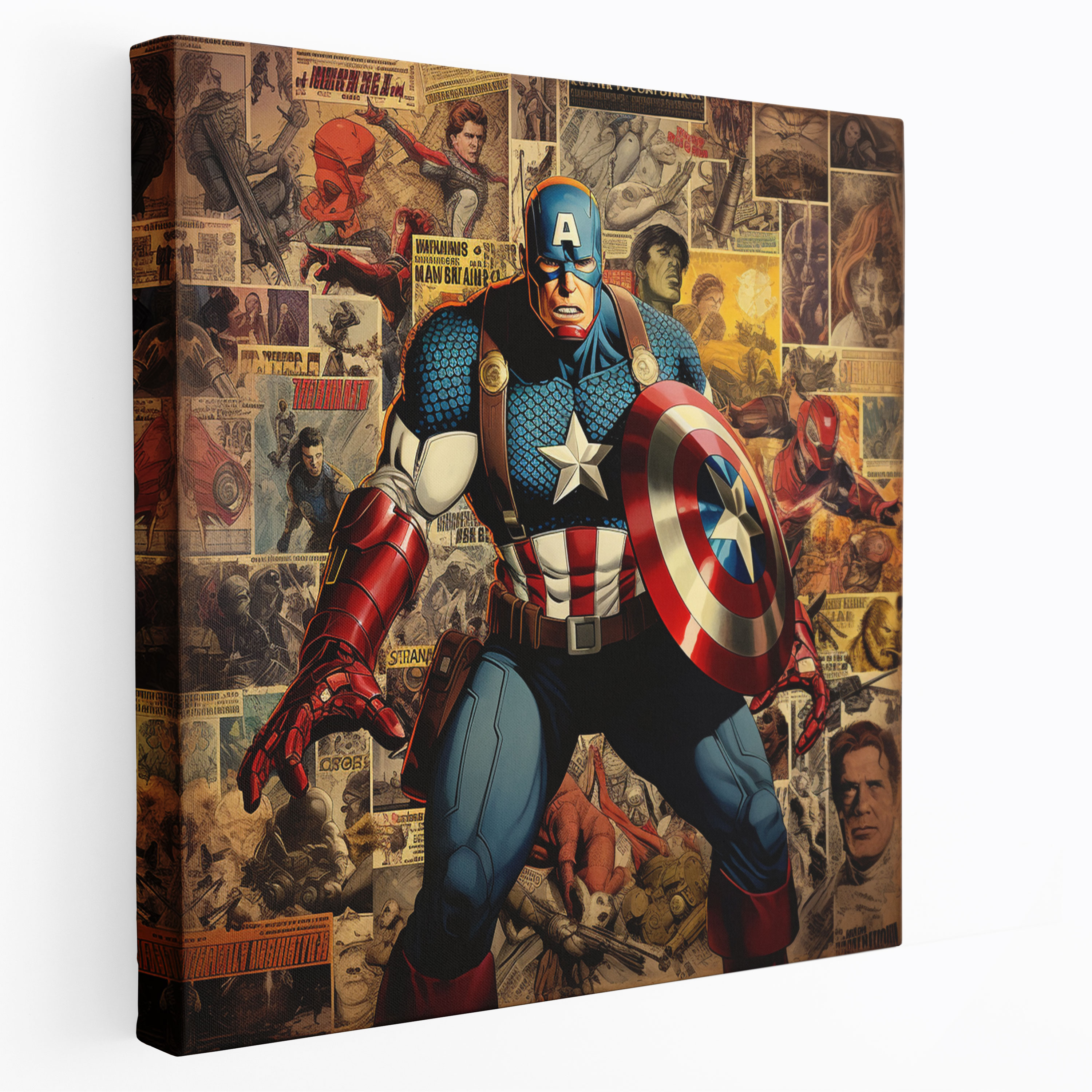 Marvel Kanvas Tablo - Klasik Çizgi Roman Kolajı - Marvel Klasik Duvar Sanatı