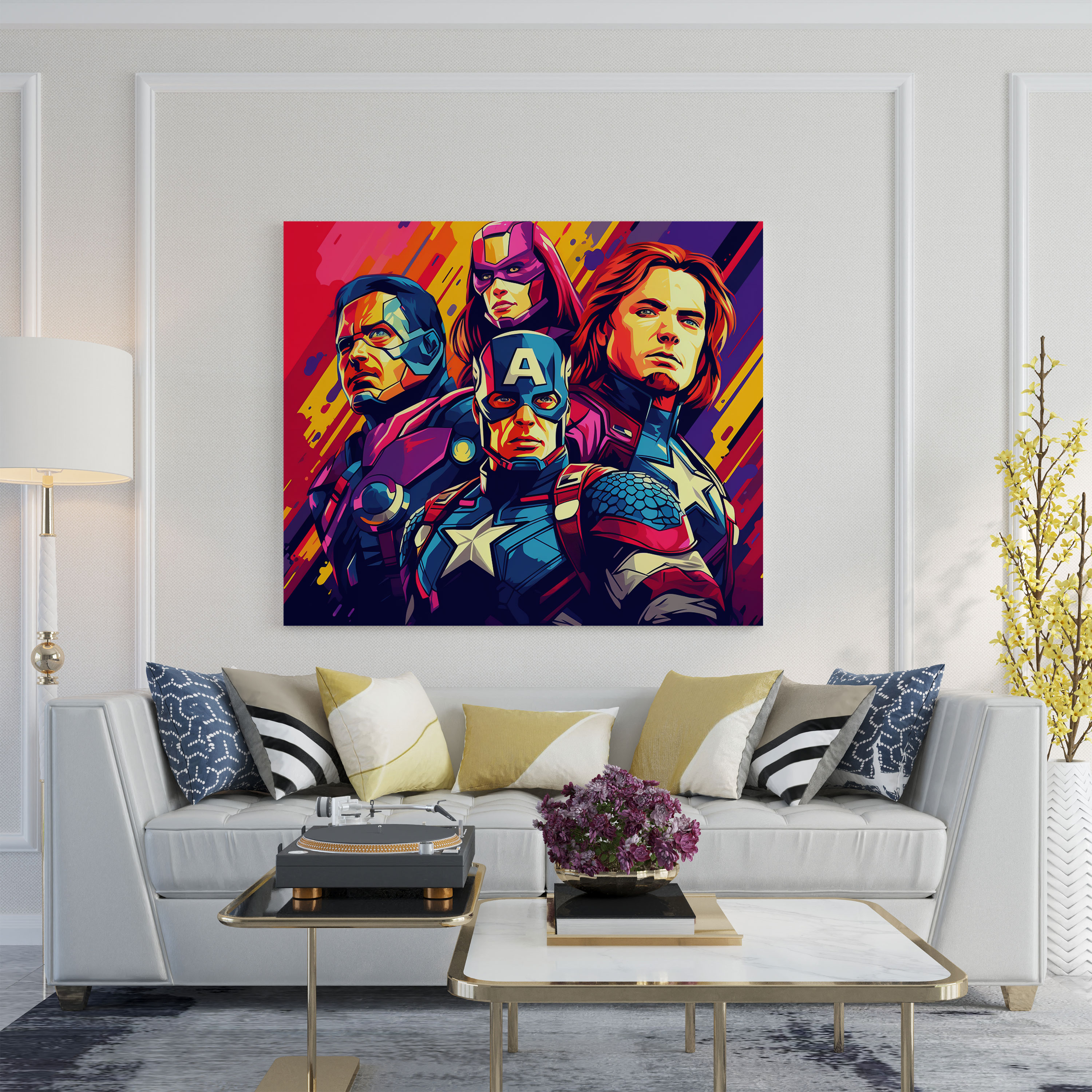 Marvel Duvar Sanatı - Avengers Pop Sanat - Marvel İllüstrasyon Kanvas Duvar Sanatı