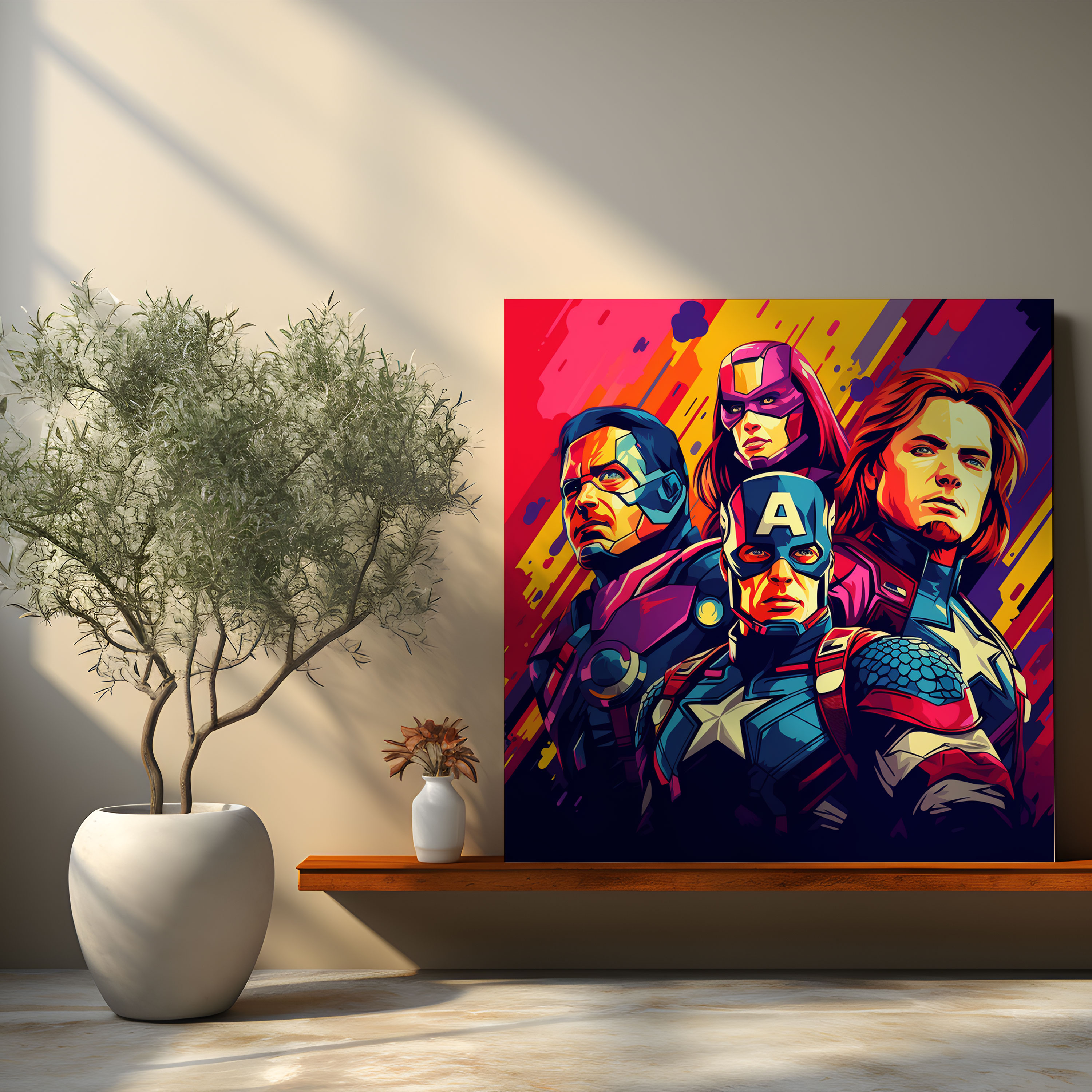 Marvel Duvar Sanatı - Avengers Pop Sanat - Marvel İllüstrasyon Kanvas Duvar Sanatı