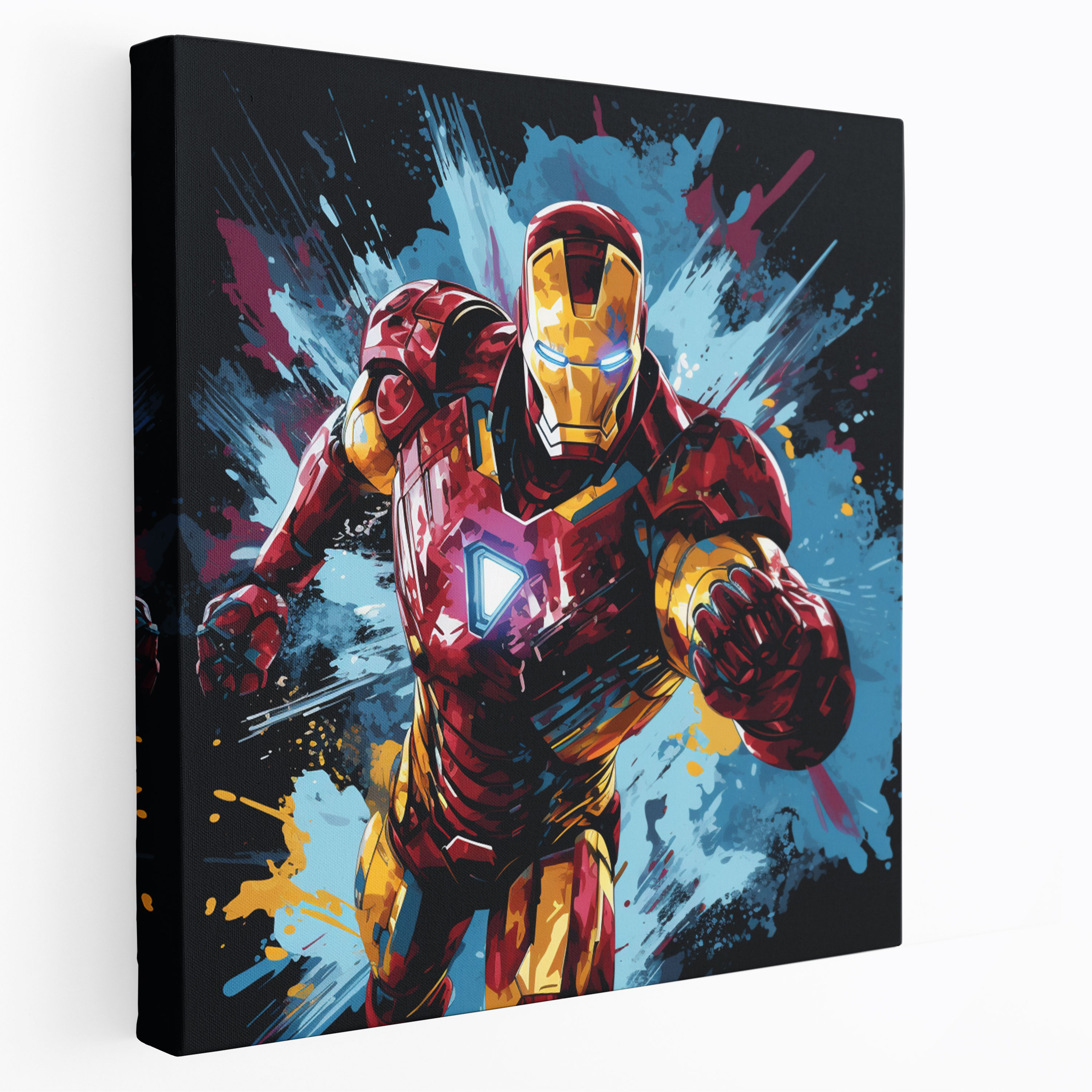 Marvel Canvas Print: Iron Man Action - Marvel, Canvas Wall Art, Home Decoration, Action Pose