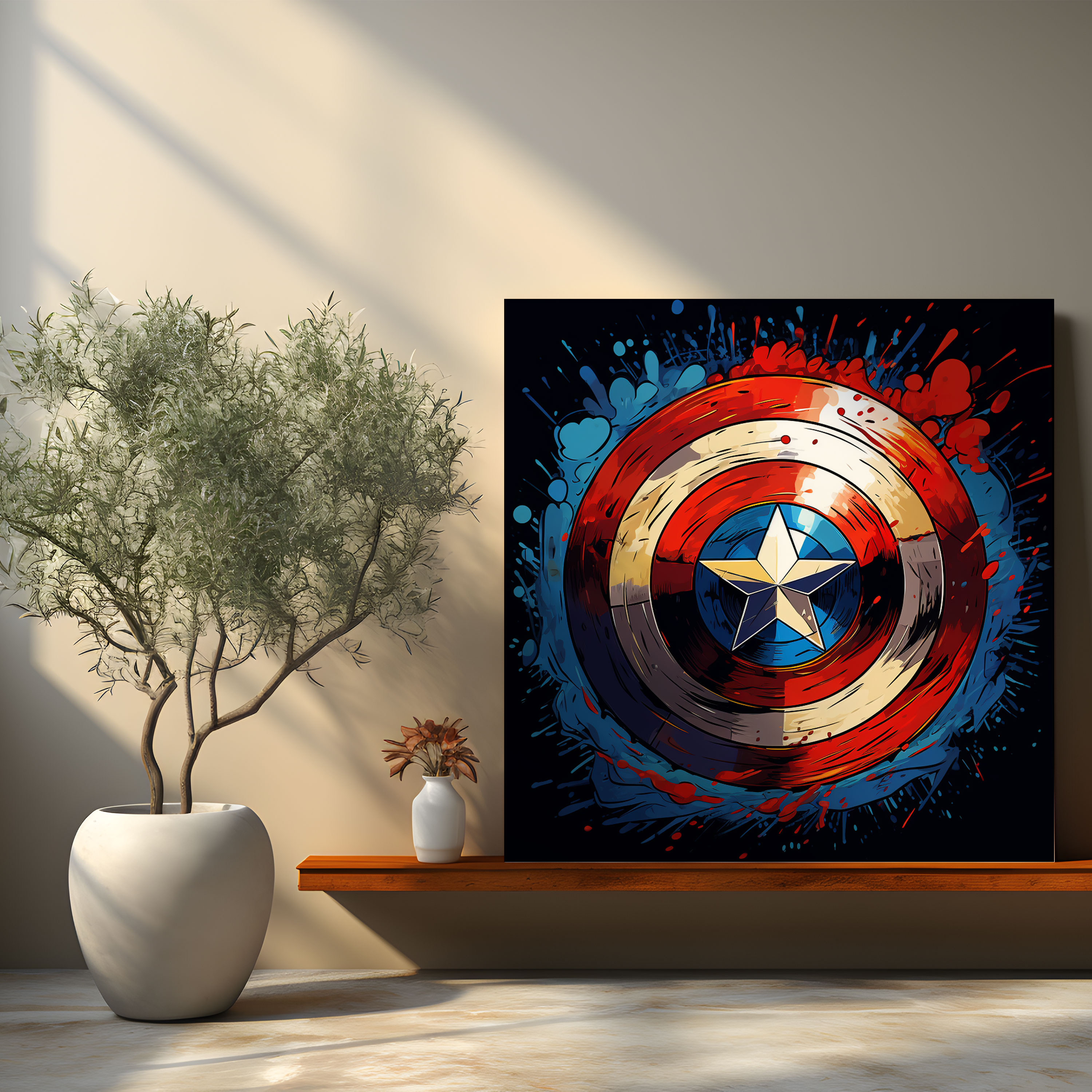 Marvel Duvar Sanatı: Pop Art Kaptan Amerika - Marvel Kanvas Tablo Duvar Sanatı Pop Art Tarzı
