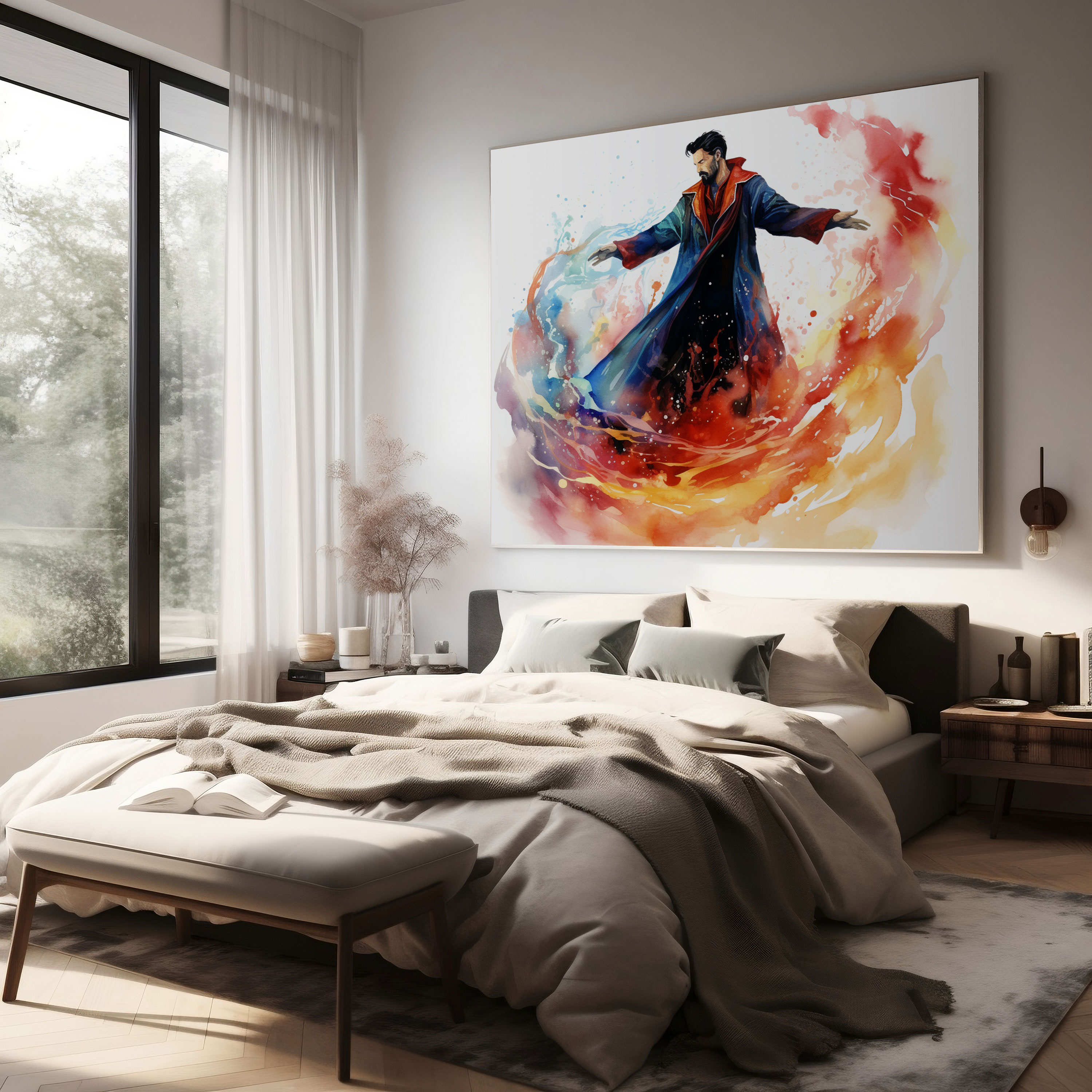Marvel Kanvas Tablo: Mistik Doctor Strange - Marvel Büyülü Dokunuş Büyüleyici Duruş Kanvas Duvar Sanatı