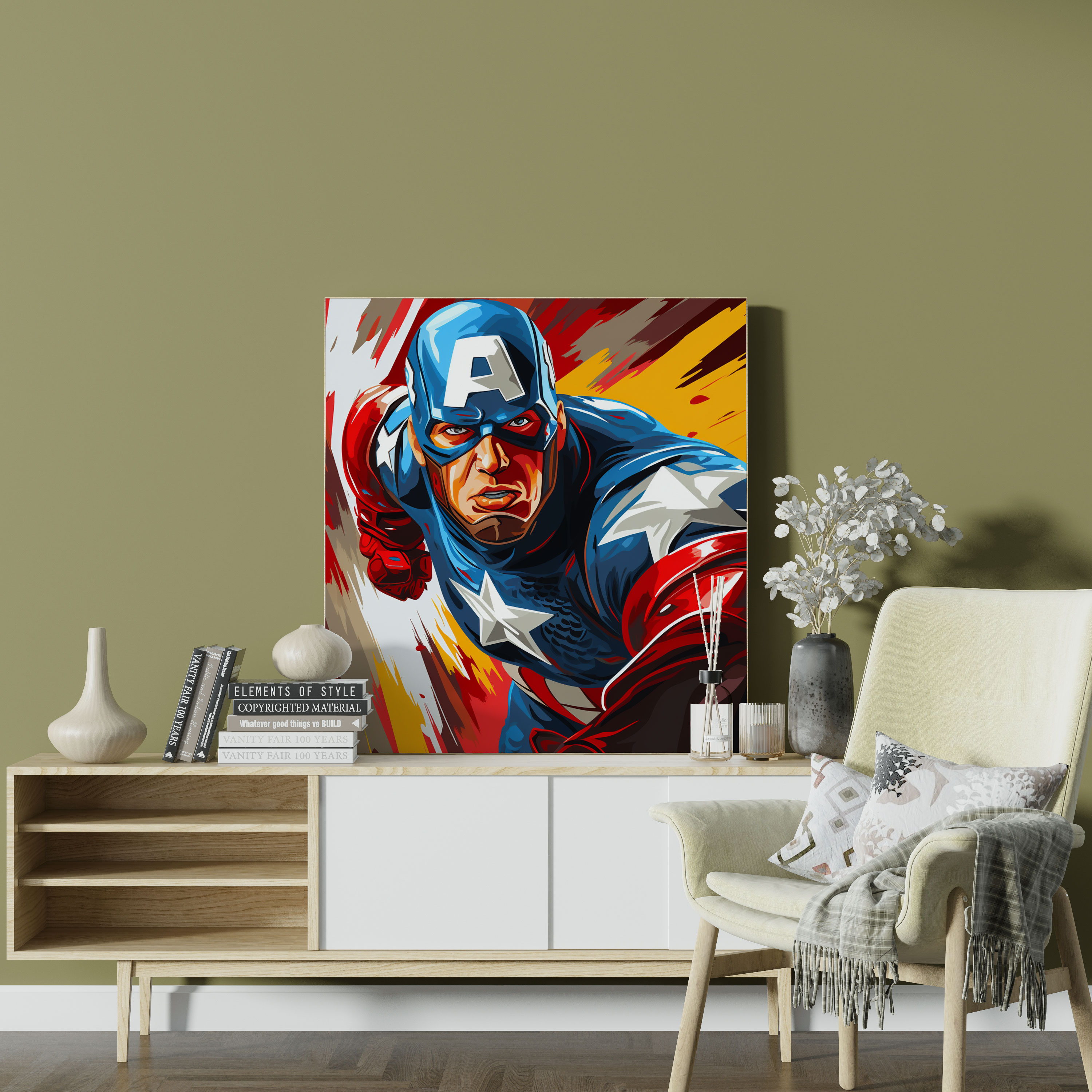 Marvel Pop Art Kanvas Tablo - Captain America Temalı Duvar Sanatı