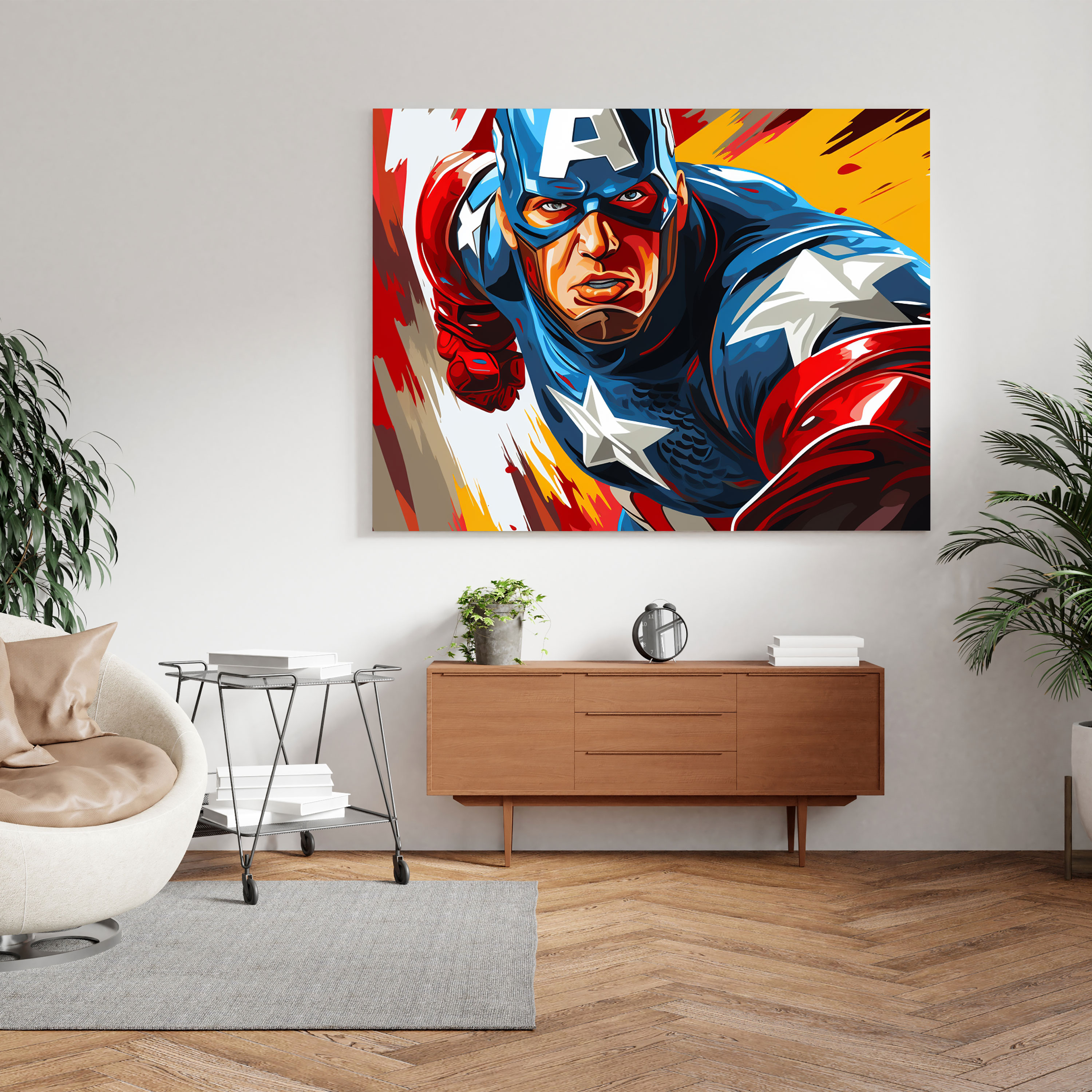 Marvel Pop Art Kanvas Tablo - Captain America Temalı Duvar Sanatı