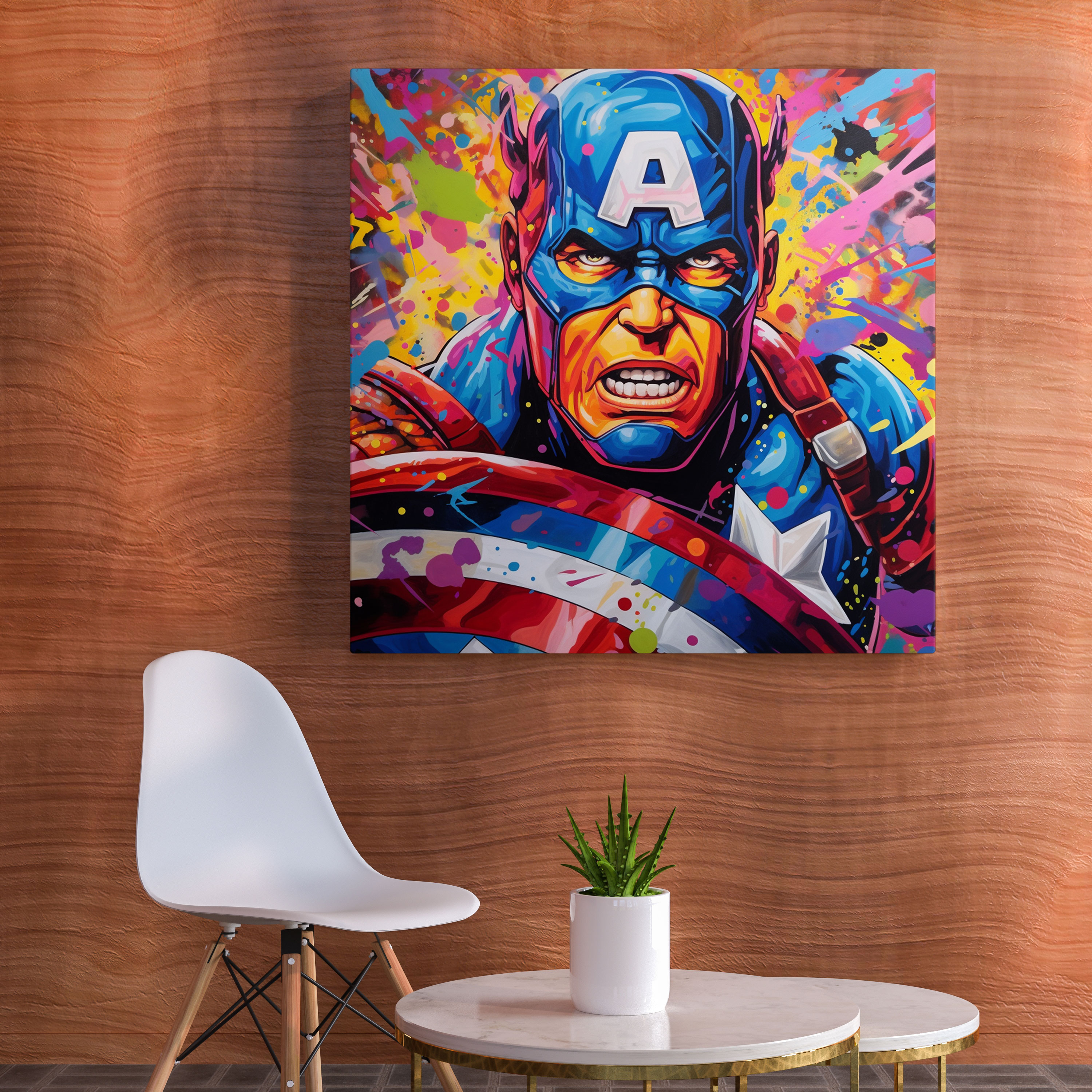 Marvel Duvar Dekorasyonu - Marvel Kanvas Tablo Sanatı Pop Art Patlaması İkonik Karakterler