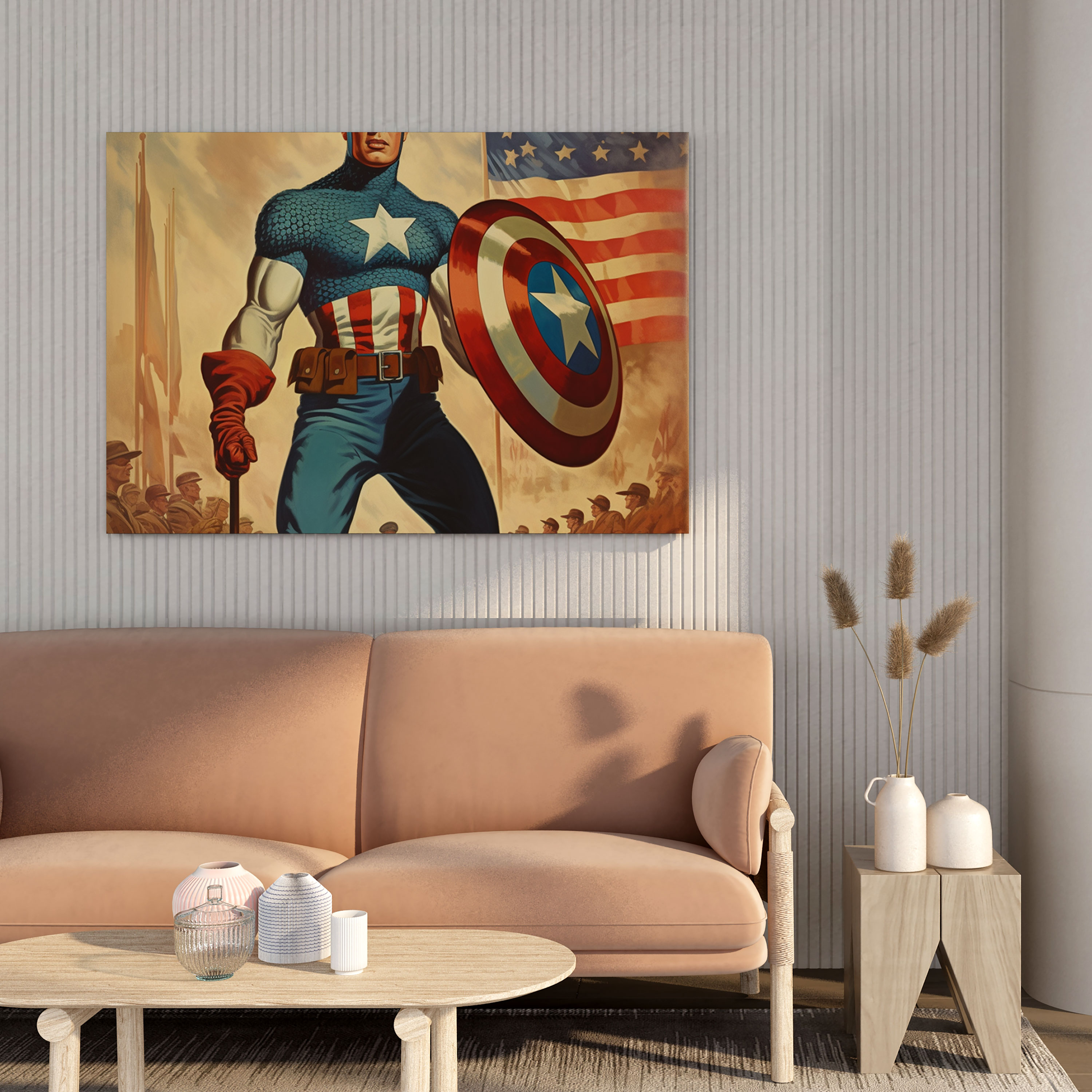 Marvel Kaptan Amerika Duvar Sanatı - Kanvas Ev Dekorasyonu