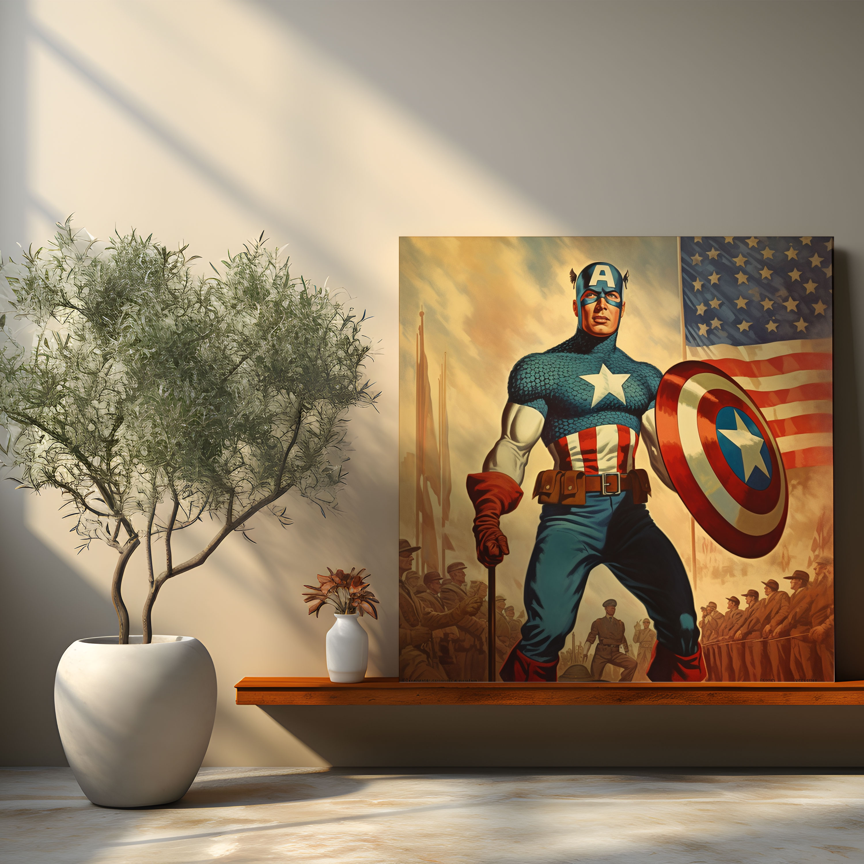 Marvel Kaptan Amerika Duvar Sanatı - Kanvas Ev Dekorasyonu