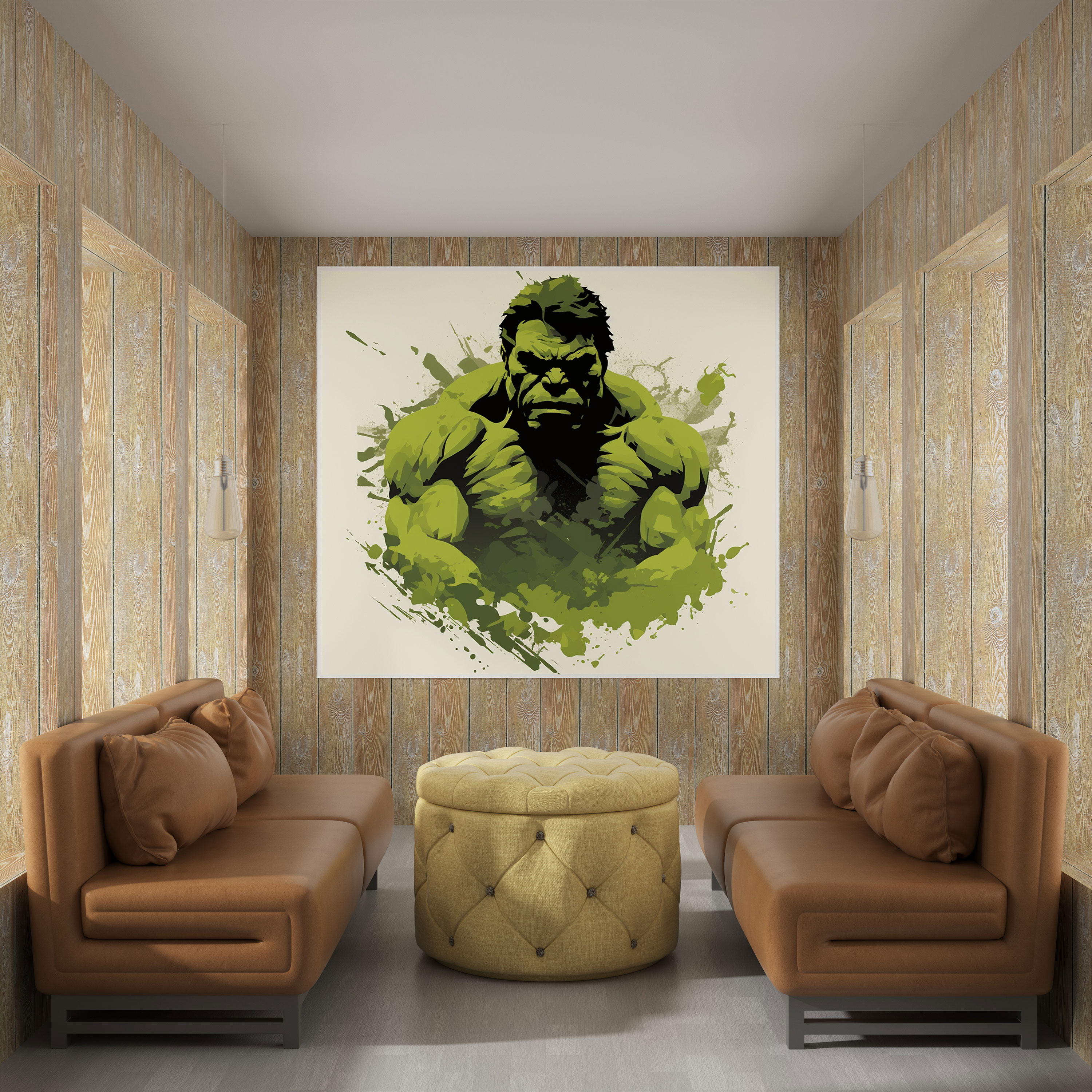Marvel Kanvas Tablo - Minimalist Grafik Tasarım - Duvar Sanatı Hulk Minimalist Tasarım