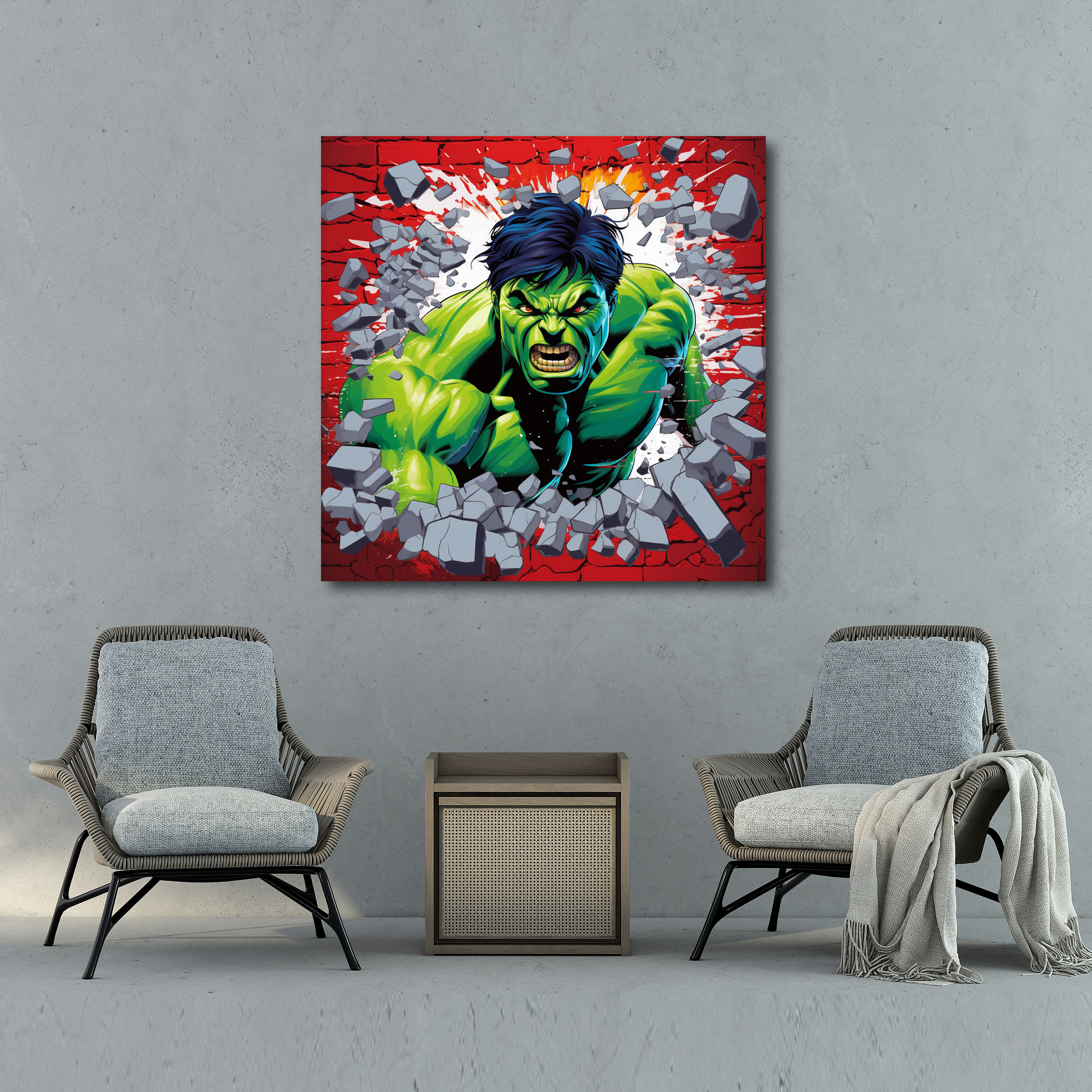 Marvel Wall Decoration - Pop Art Hulk Canvas Print - Marvel, Energetic, Vibrant, Marvel