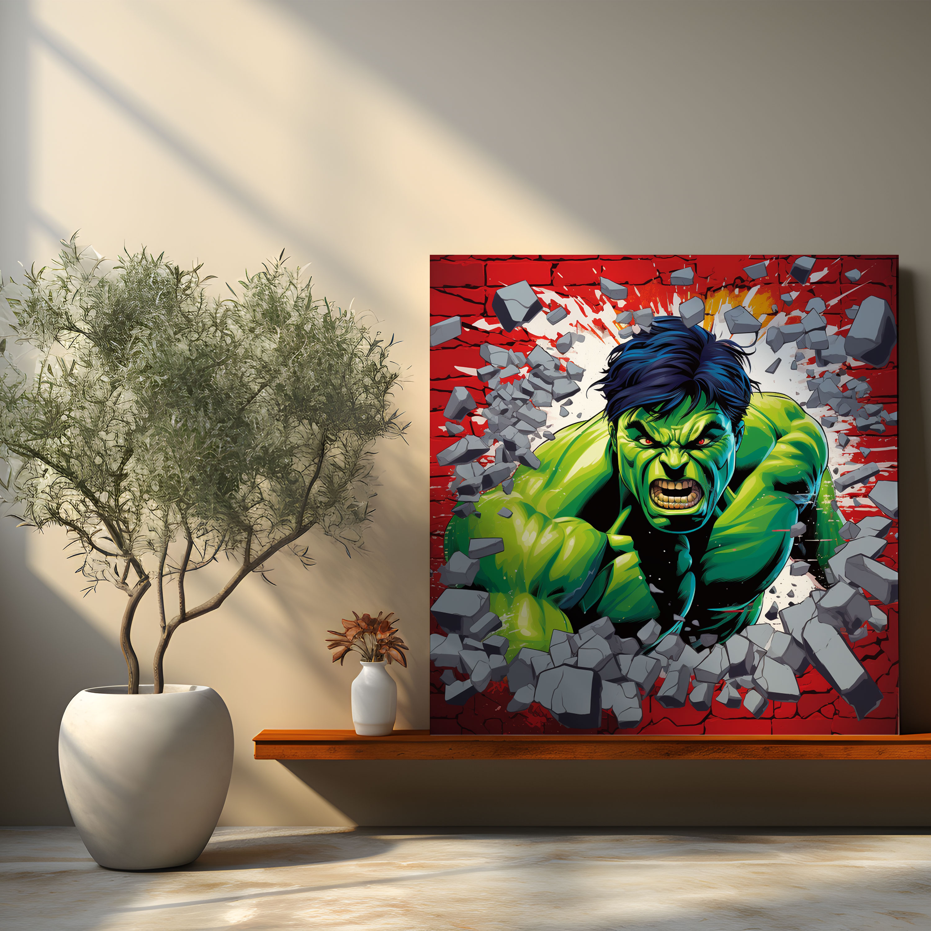 Marvel Wall Decoration - Pop Art Hulk Canvas Print - Marvel, Energetic, Vibrant, Marvel