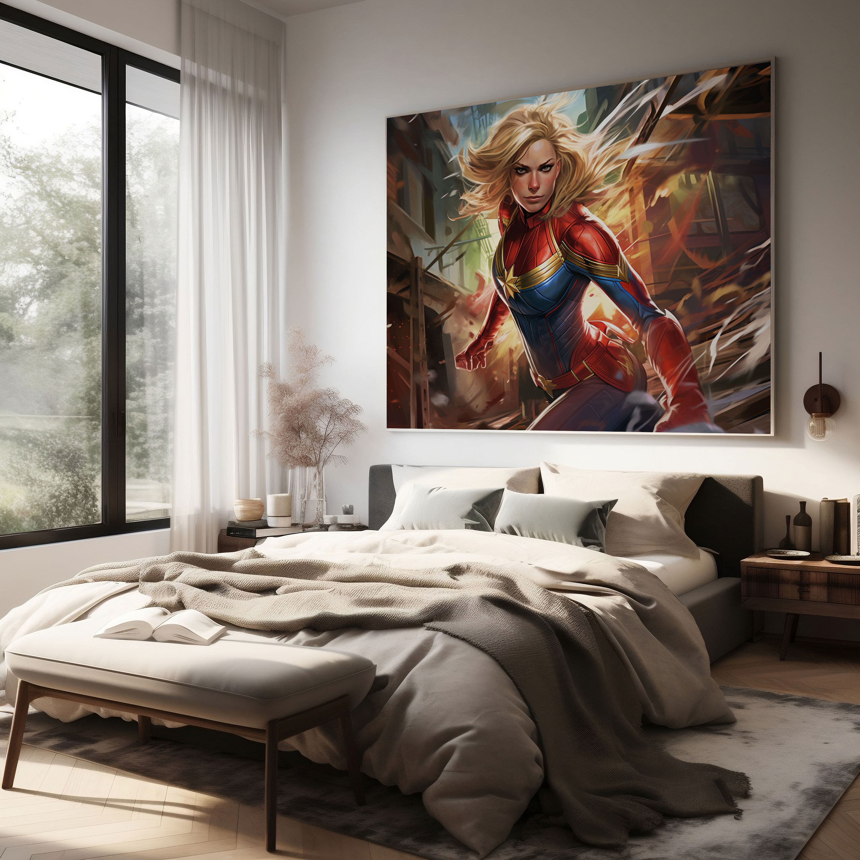 Marvel Kanvas Tablo - Kaptan Marvel Duvar Sanatı