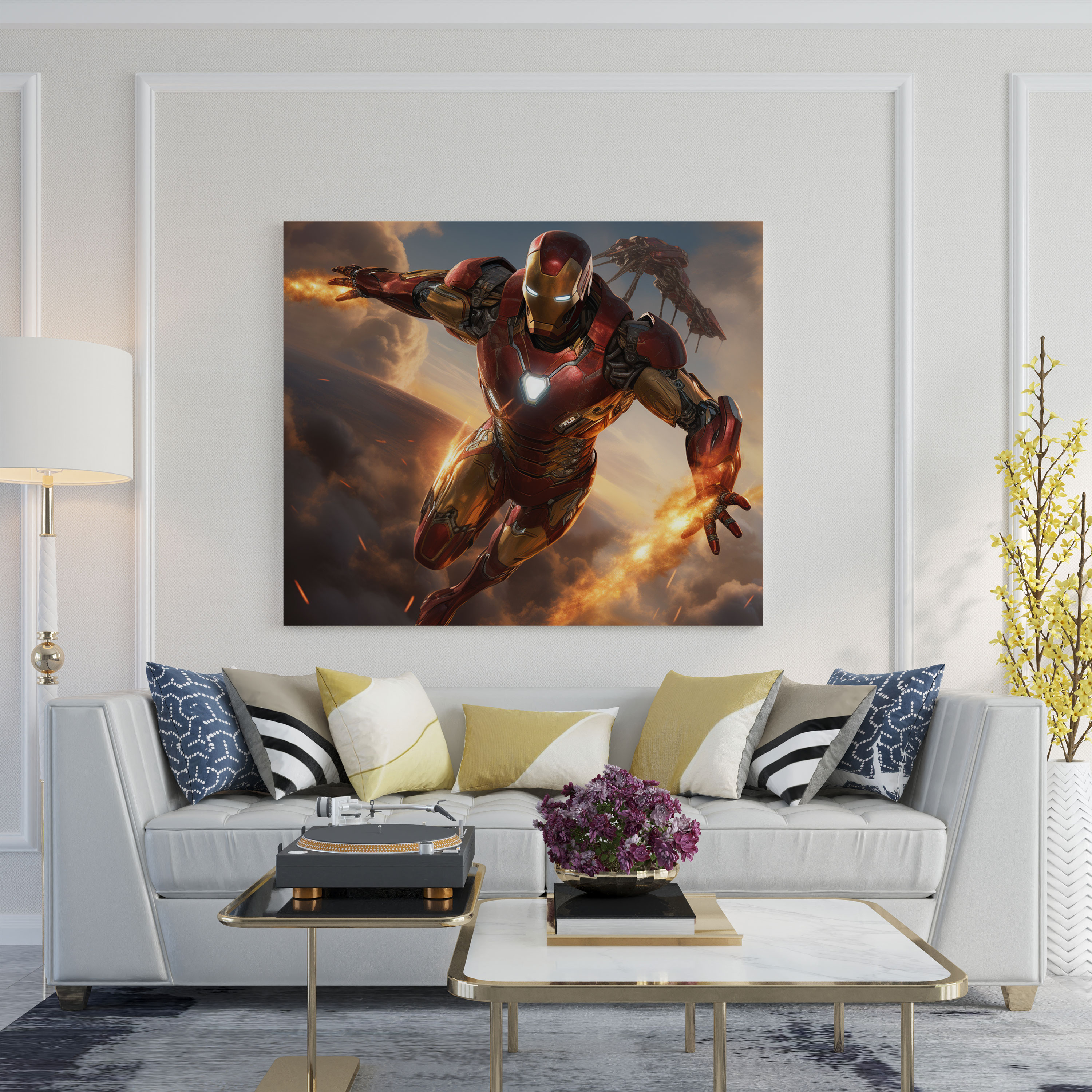 Marvel Canvas Print - Iron Man In Action Wall Art - Marvel, Canvas Wall Art, Canvas Print, Dynamic Composition