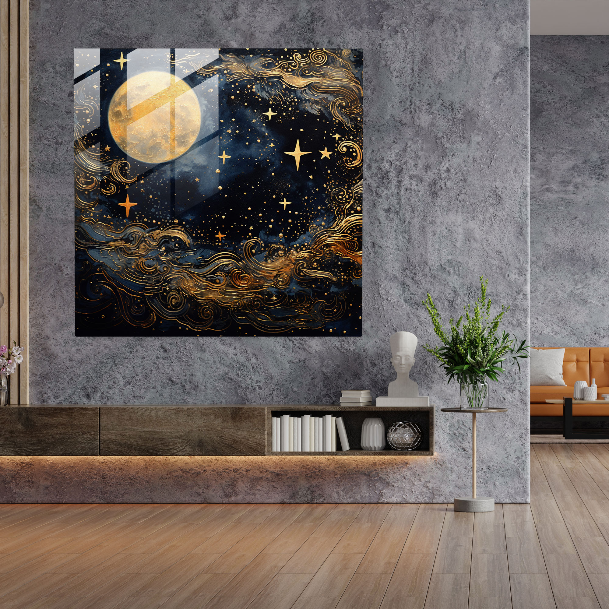 Motivasyonu Artıran Cam Tablo - Göksel Hayaller - Modern Sanat Harika