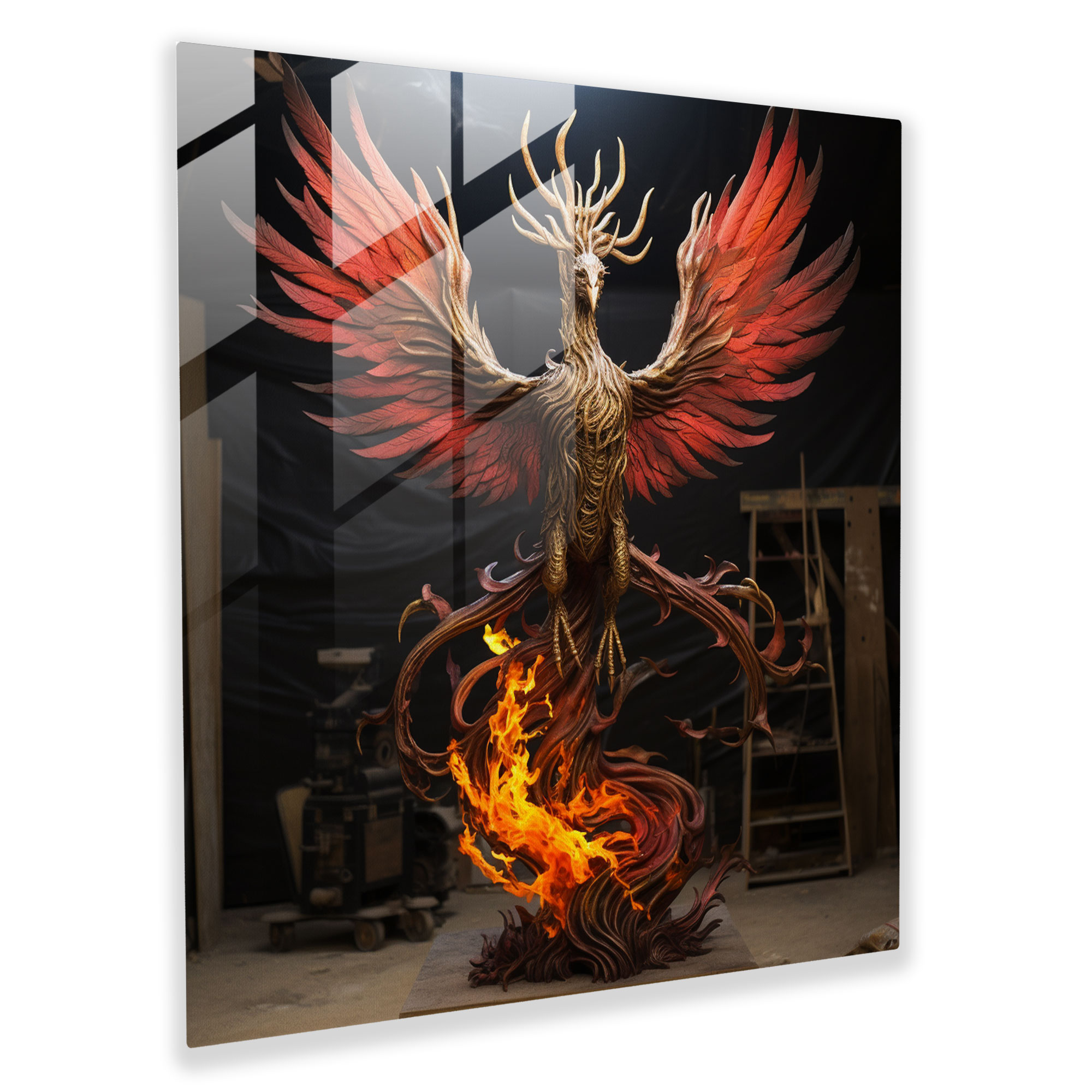 Motivational Glass Wall Art - Phoenix Resurgence - Motivational, Motivational, Glass Wall Art, Phoenix