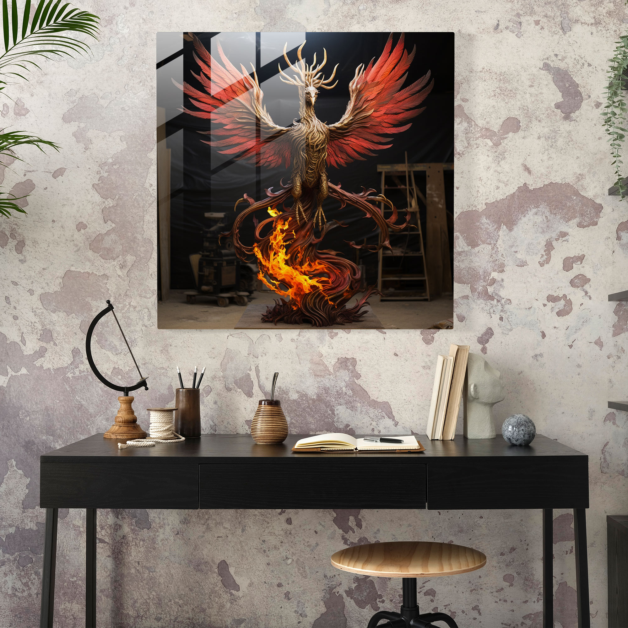 Motivational Glass Wall Art - Phoenix Resurgence - Motivational, Motivational, Glass Wall Art, Phoenix