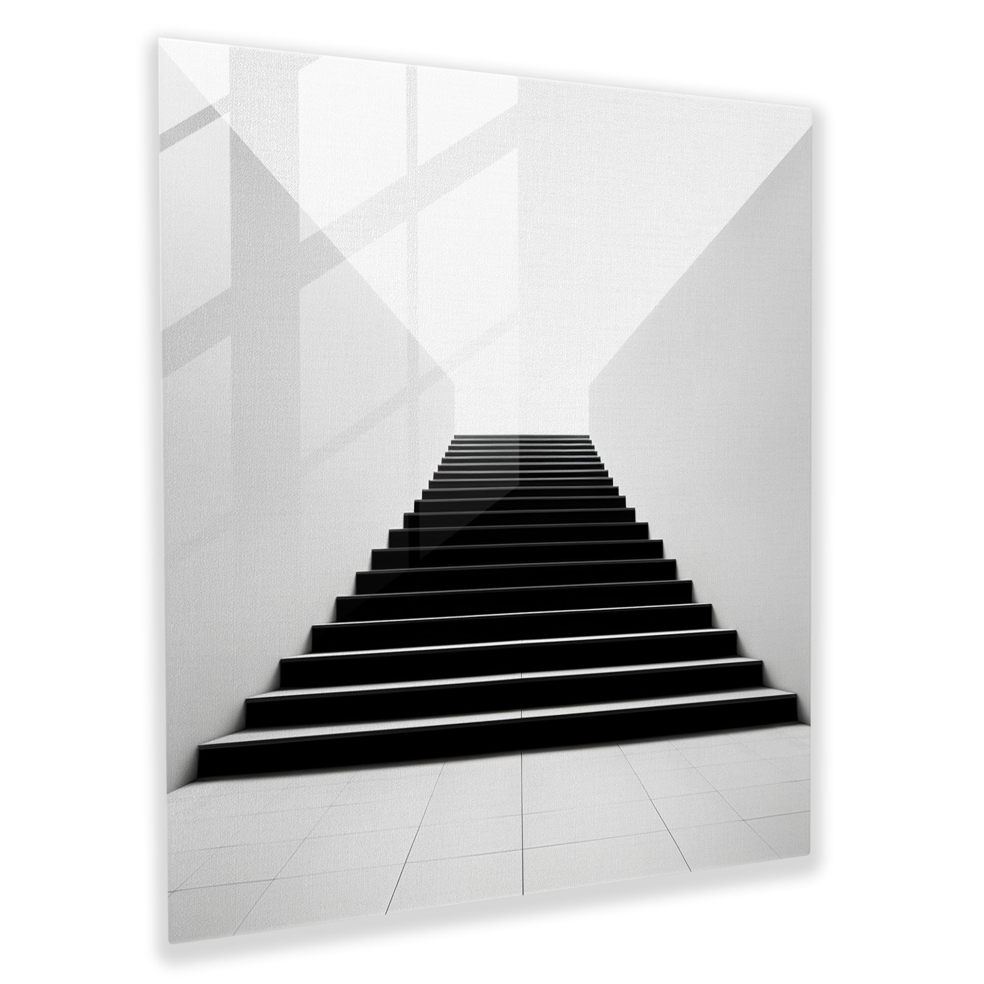 Motivational Glass Print - Ascending Staircase - Motivational, Wall Decoration, Glass Art, Glass Wall Art