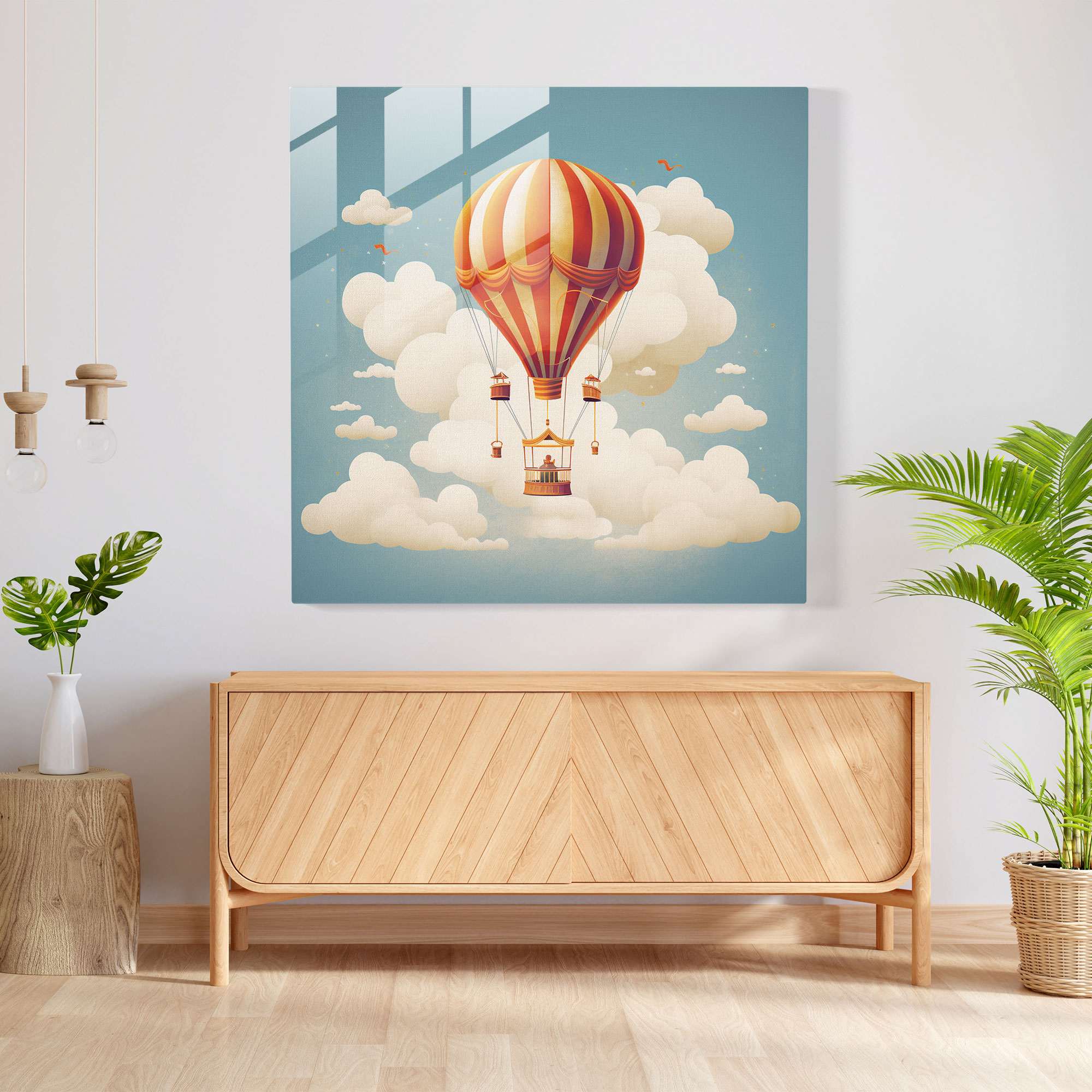 Motivational Glass Print - Floating Dreams - Motivational, Glass Art, Motivational, Hot Air Balloon
