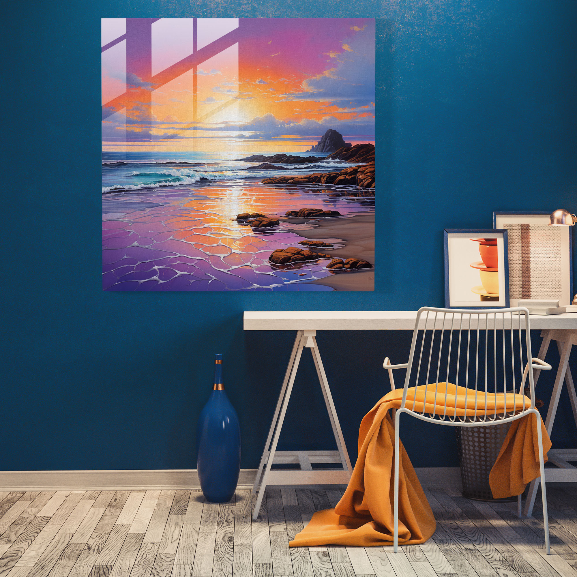Motivational Glass Print - Tranquil Seascape - Motivational, Serene Seascape, Inner Peace, Glass Art