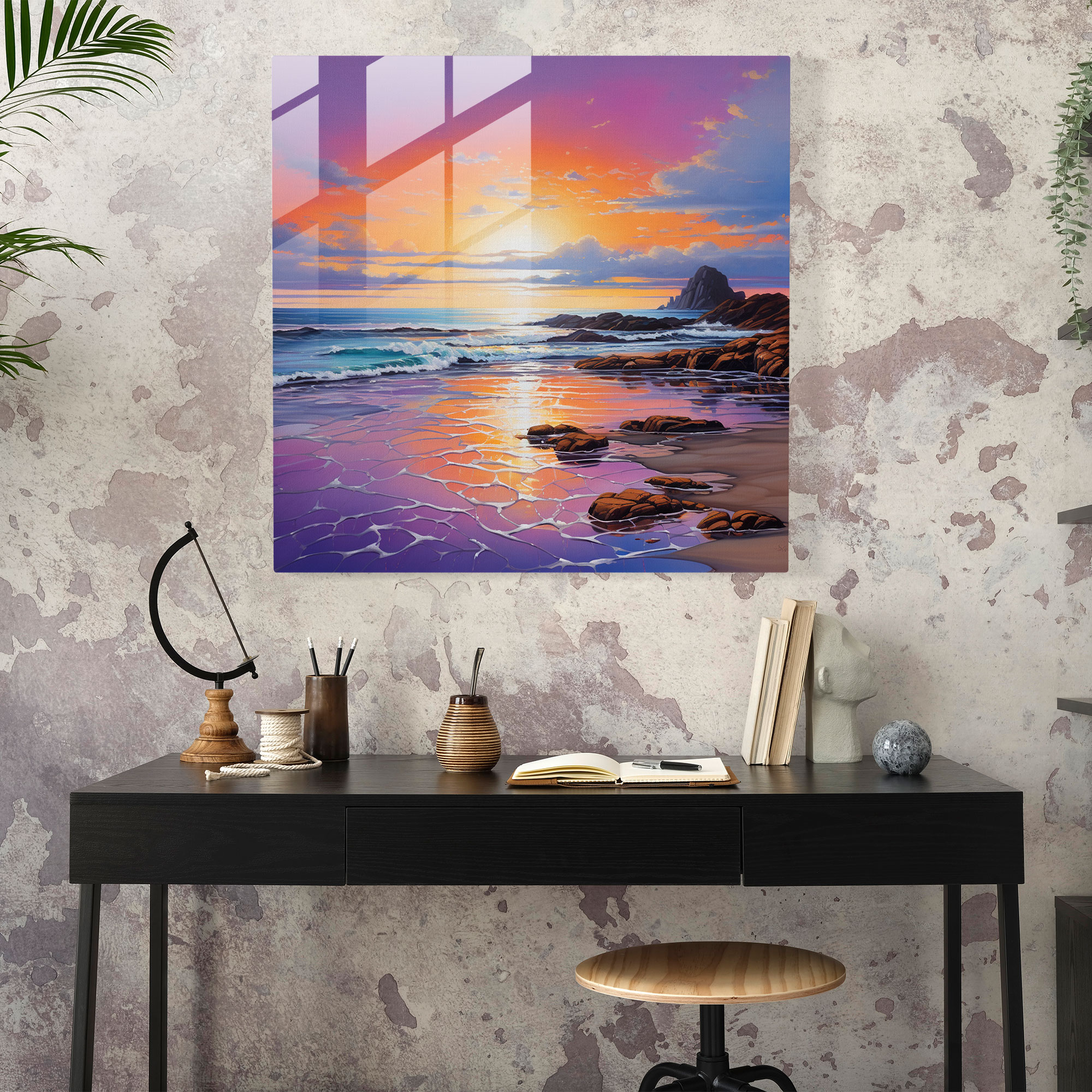 Motivational Glass Print - Tranquil Seascape - Motivational, Serene Seascape, Inner Peace, Glass Art