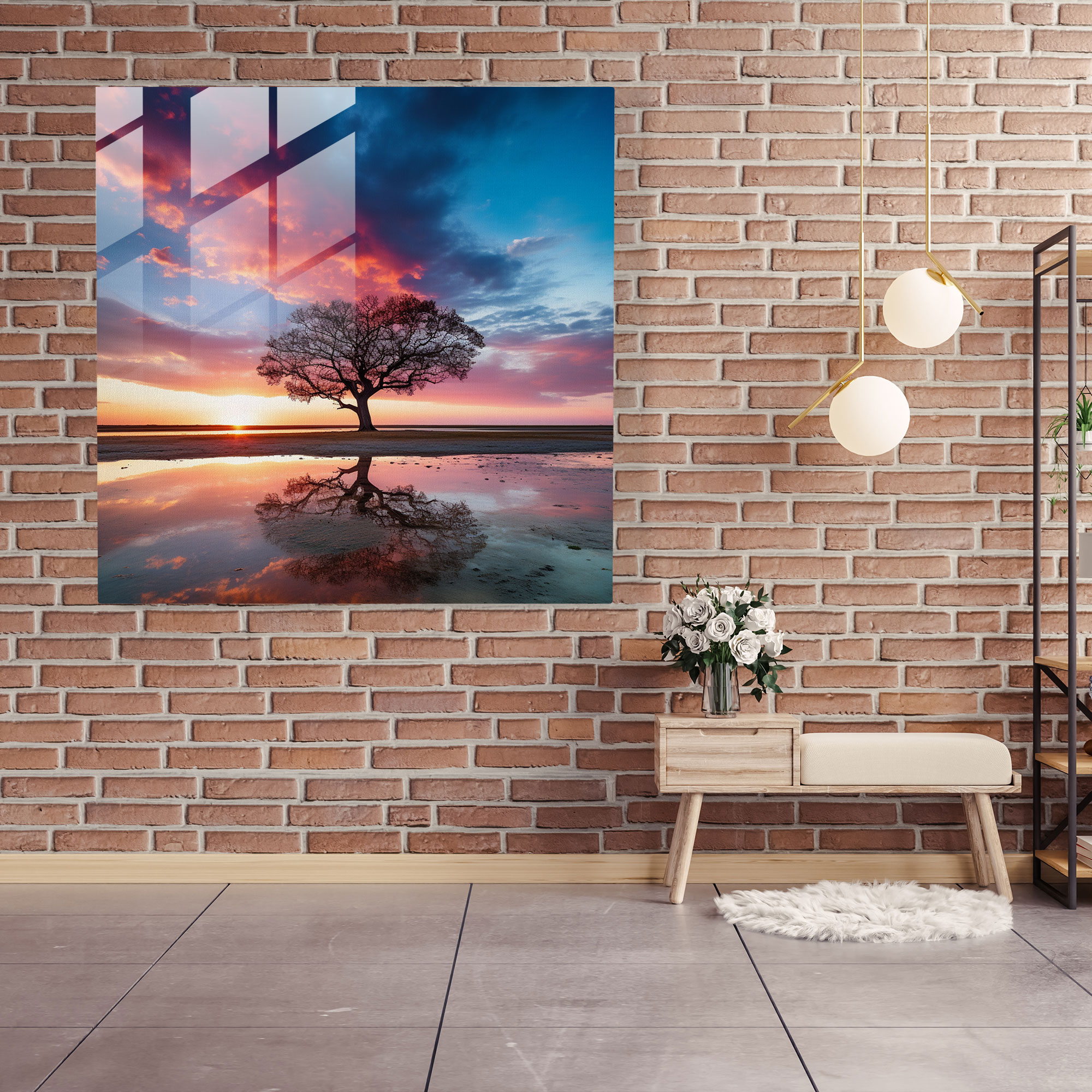 Motivasyon Dolu Cam Tablo - Dayanıklı Ağaç - İlham Verici Cam Sanat Etkileyici Fotoğraf Cam Tablo