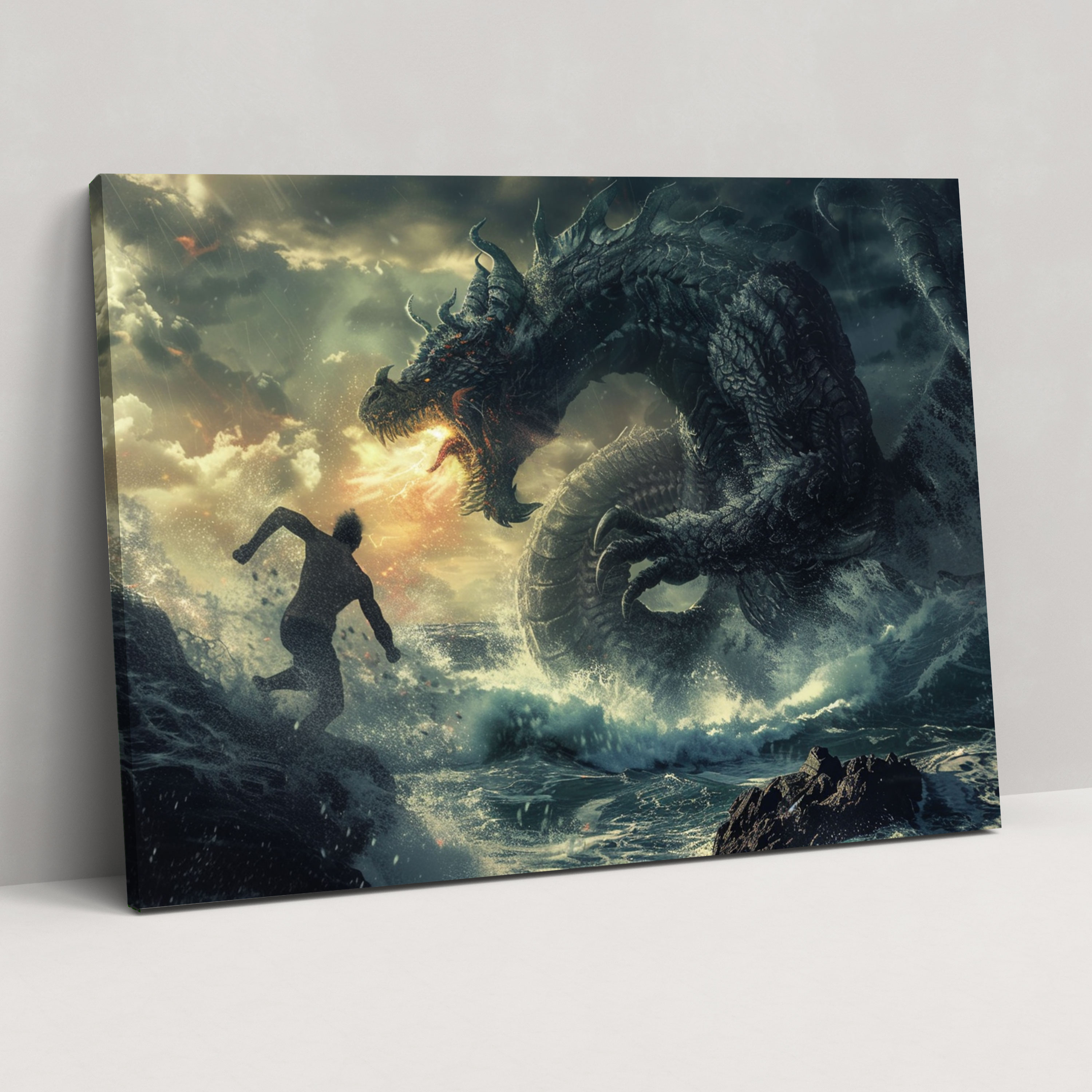Mythology Canvas Print - Gods Vs. Monsters Battle - Mythology, Wall Decoration, Mythology, Canvas Wall Art