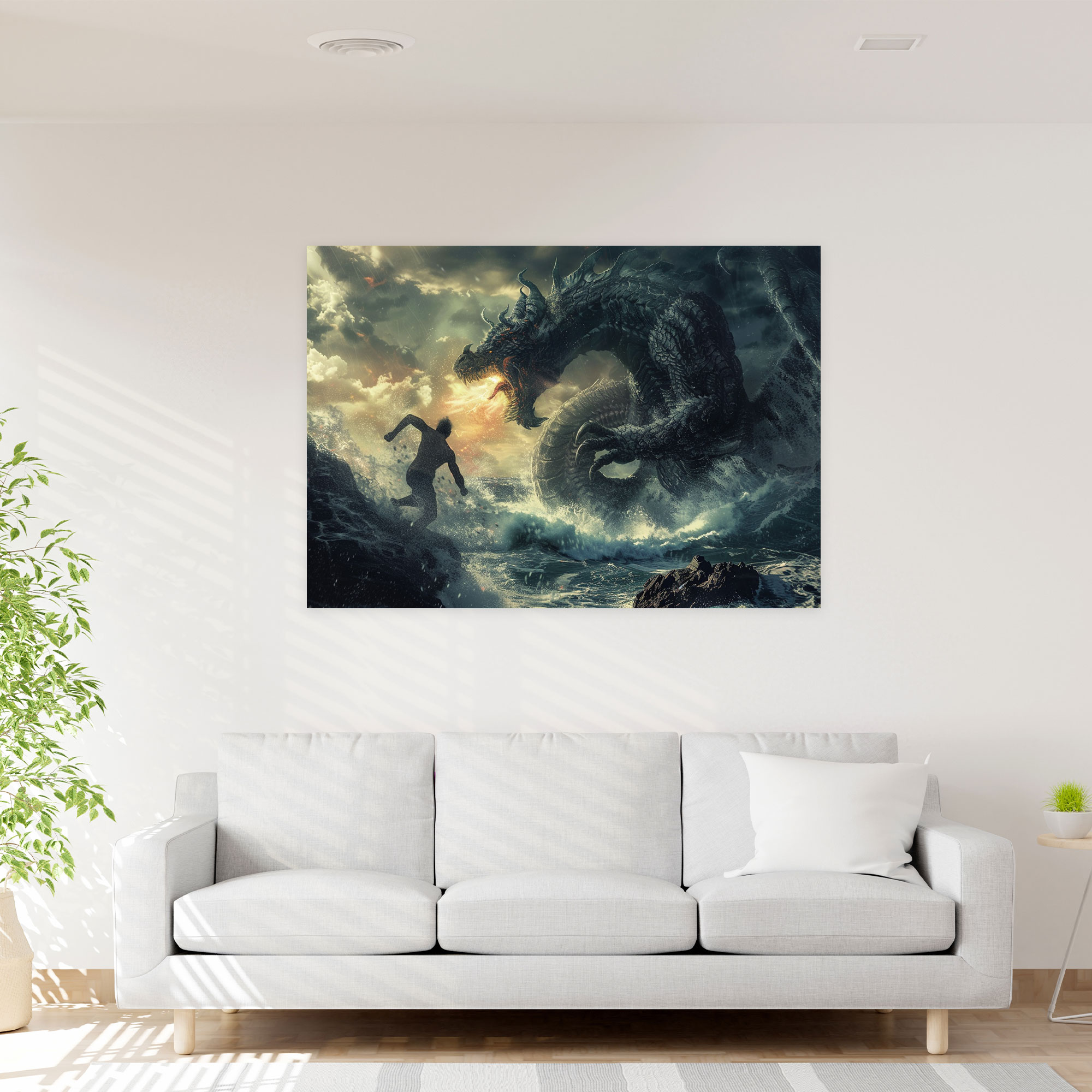 Mythology Canvas Print - Gods Vs. Monsters Battle - Mythology, Wall Decoration, Mythology, Canvas Wall Art