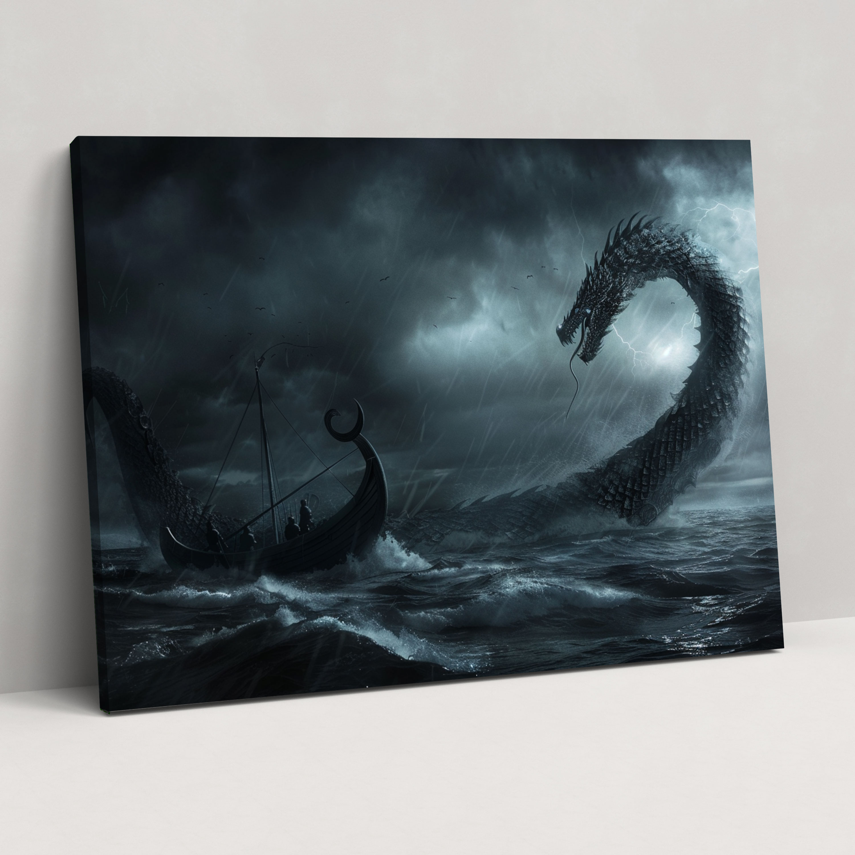 Mythology Wall Art - Odin And The World Serpent - Mythology, Canvas Wall Art, Wall Art, Canvas