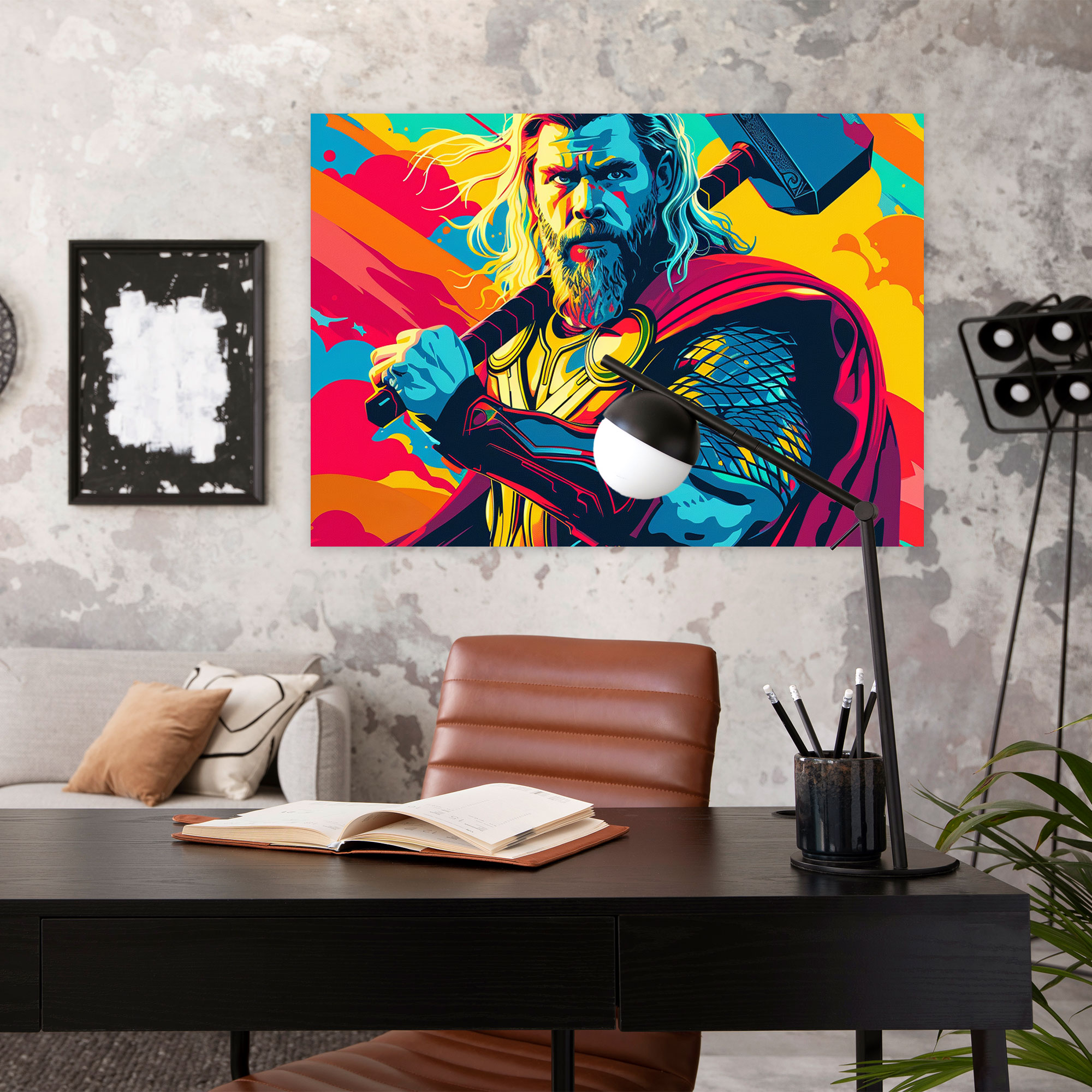 Mitoloji Duvar Dekorasyonu - Mitoloji Thor Ev Dekorasyonu Kanvas Tablo