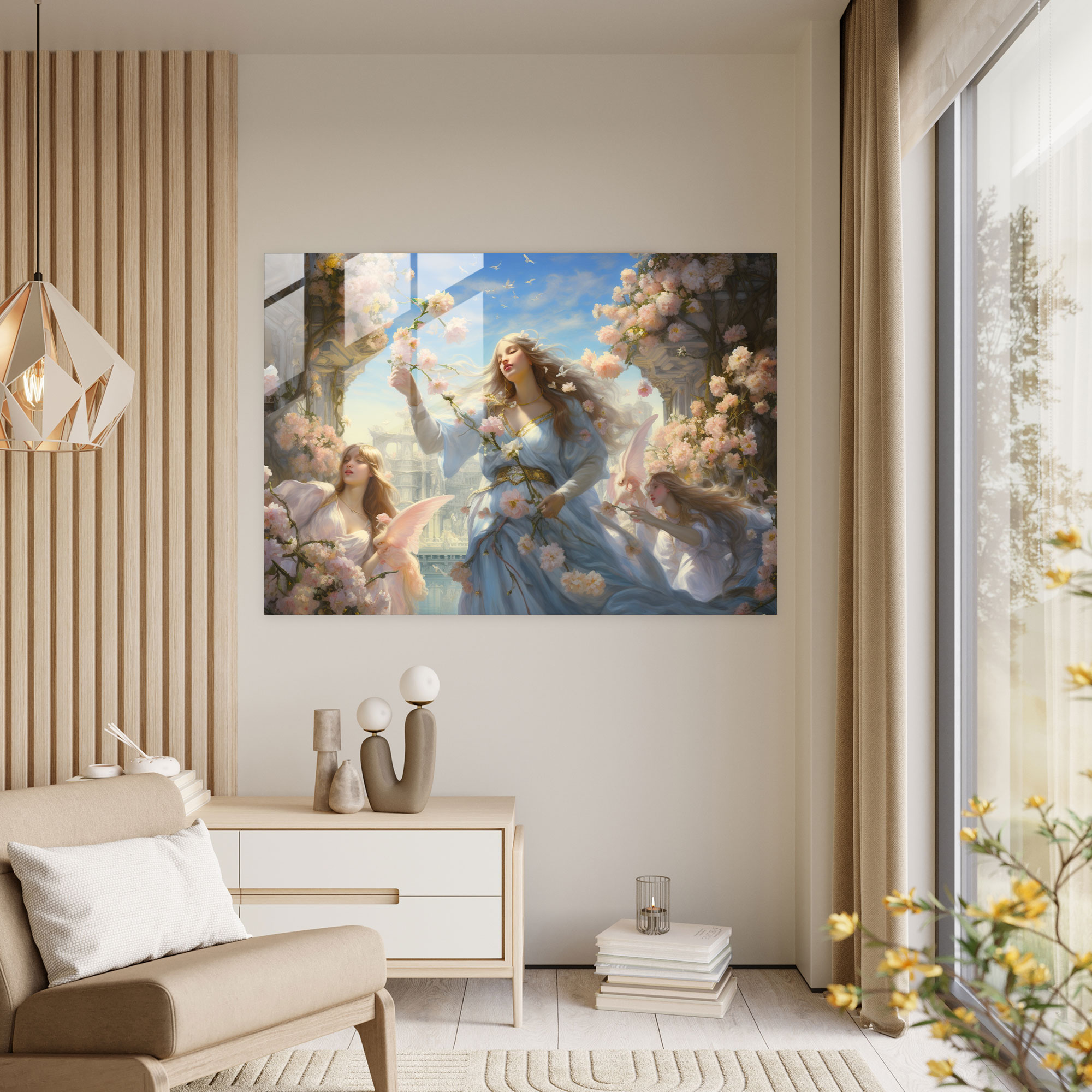 Mythology Glass Art - Gods And Goddesses In Heavenly Garden - Mythology, Mythology Glass Art, Modern Art, Home Decoration