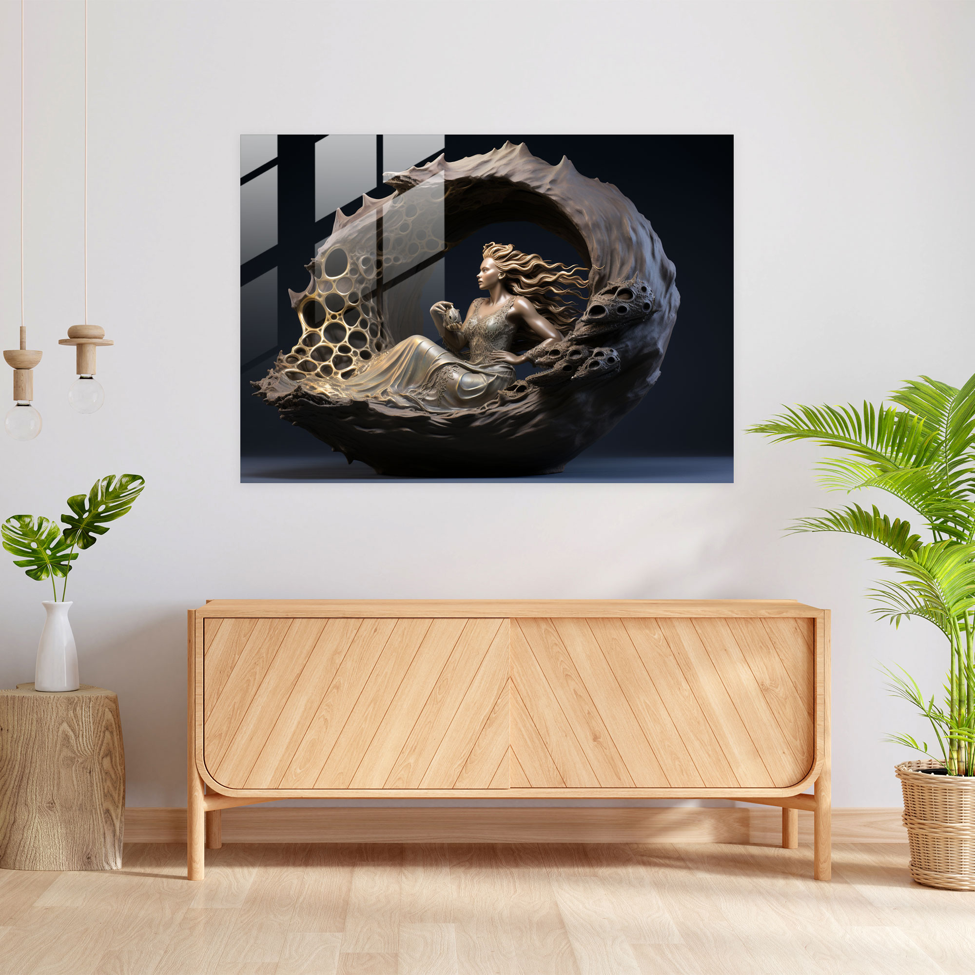 Mythology Glass Print: Aphrodite's Birth From The Sea - Mythology, Home Decoration, Allure, Aphrodite